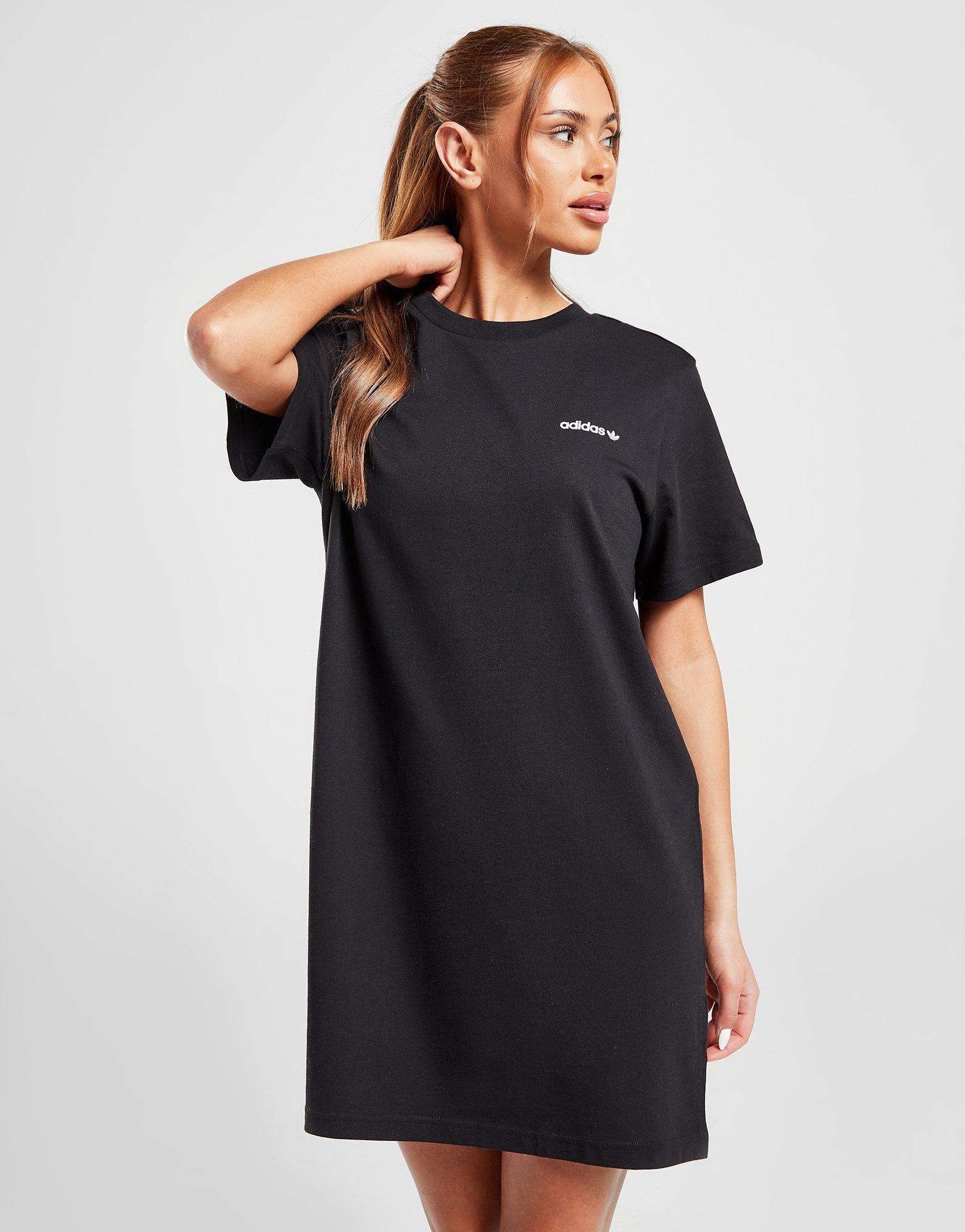 Black adidas Originals Linear T-Shirt Dress JD Sports Global