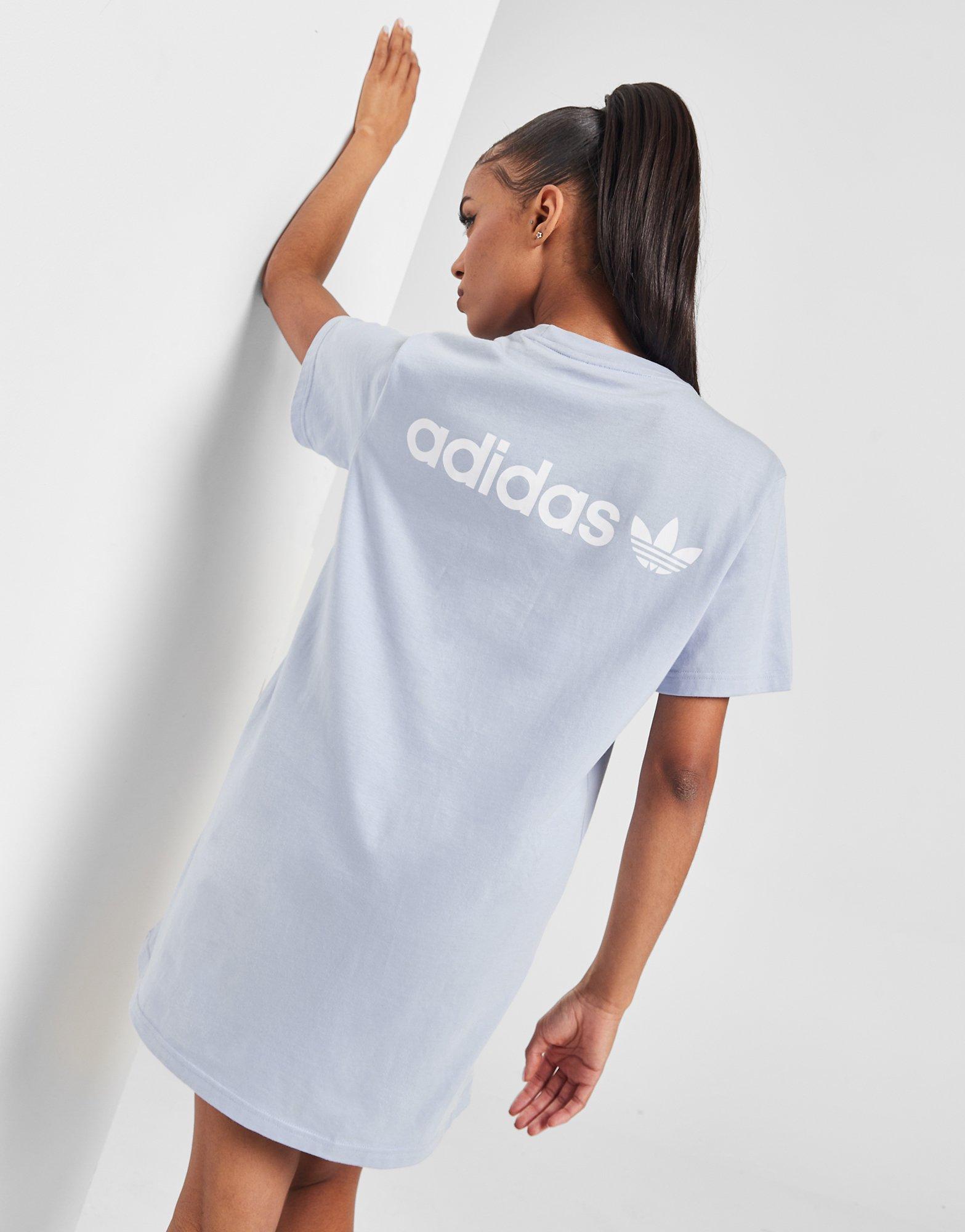 Blue adidas Originals Linear T-Shirt Dress | Sports Global