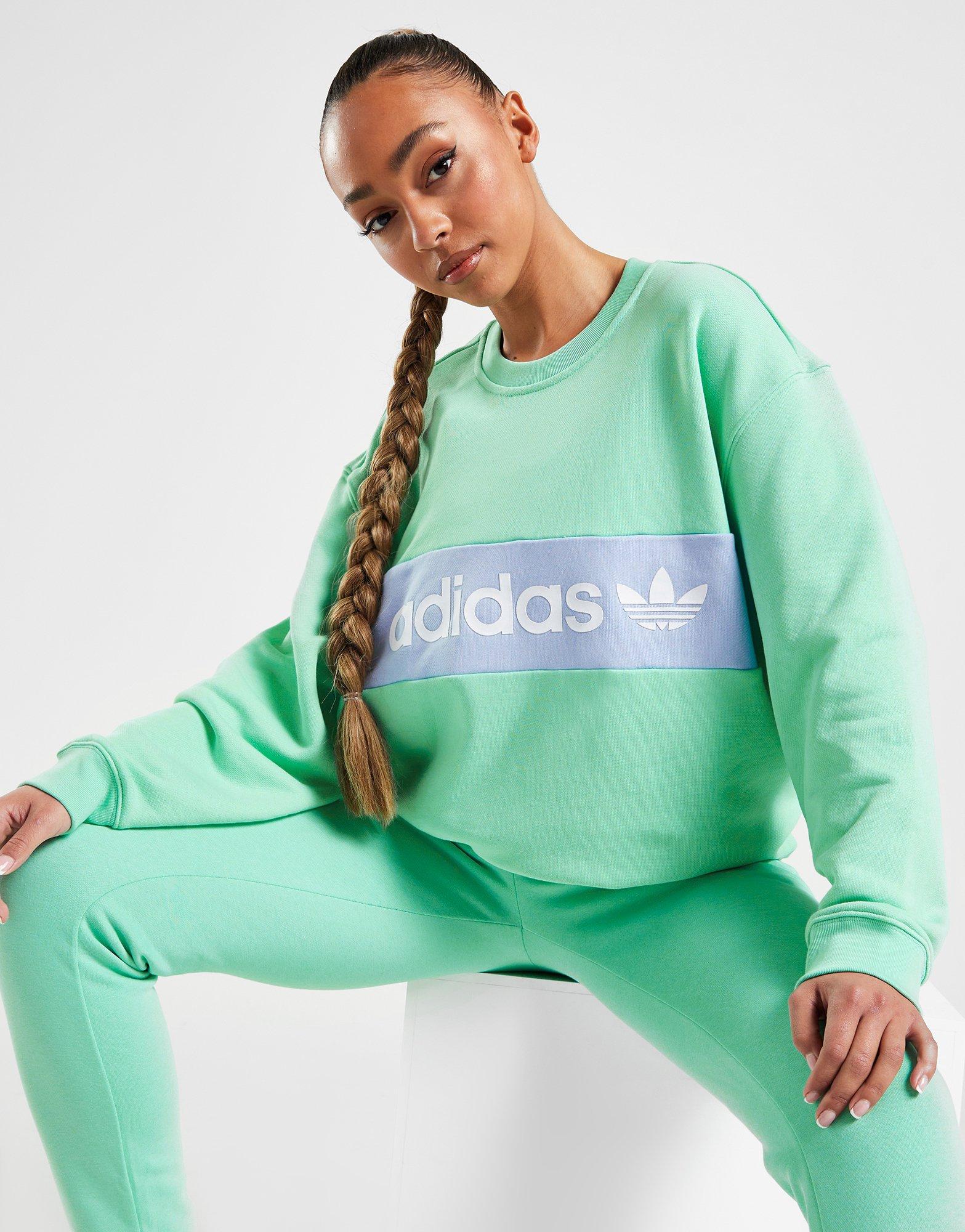 Green adidas Originals Linear Crew Sweatshirt | JD Sports UK
