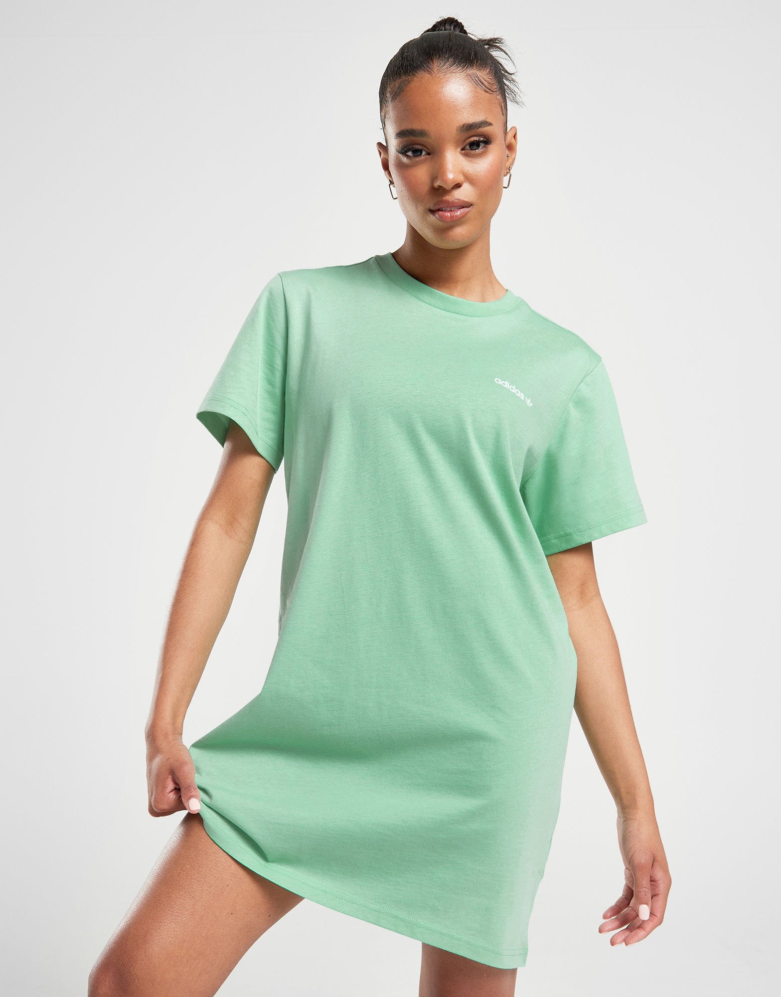 Green adidas Originals Linear T-Shirt Dress | JD Sports UK