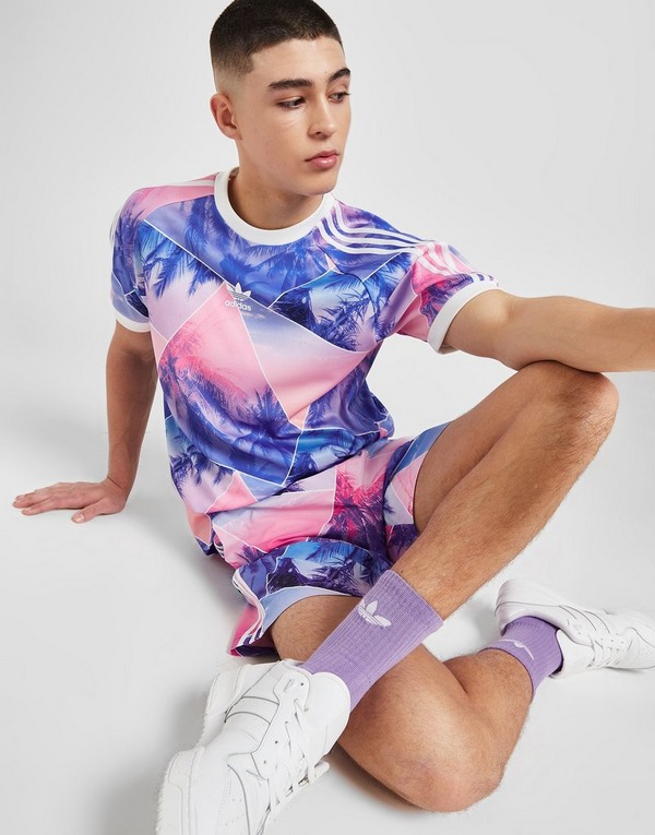 El cuarto Discriminación sexual Guiño Pink adidas Originals Palm All Over Print T-Shirt | JD Sports Global