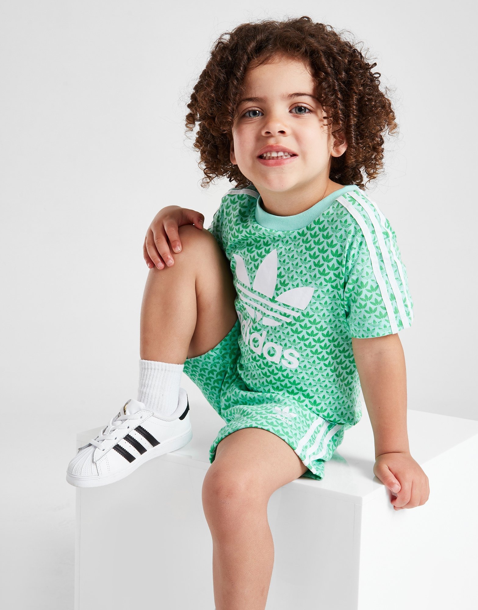 Green adidas Originals Monogram T-Shirt/Shorts Set Infant | JD Sports UK
