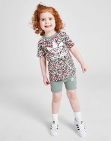 adidas Originals Girls' Leopard T-Shirt/Cycle Shorts Set Infant