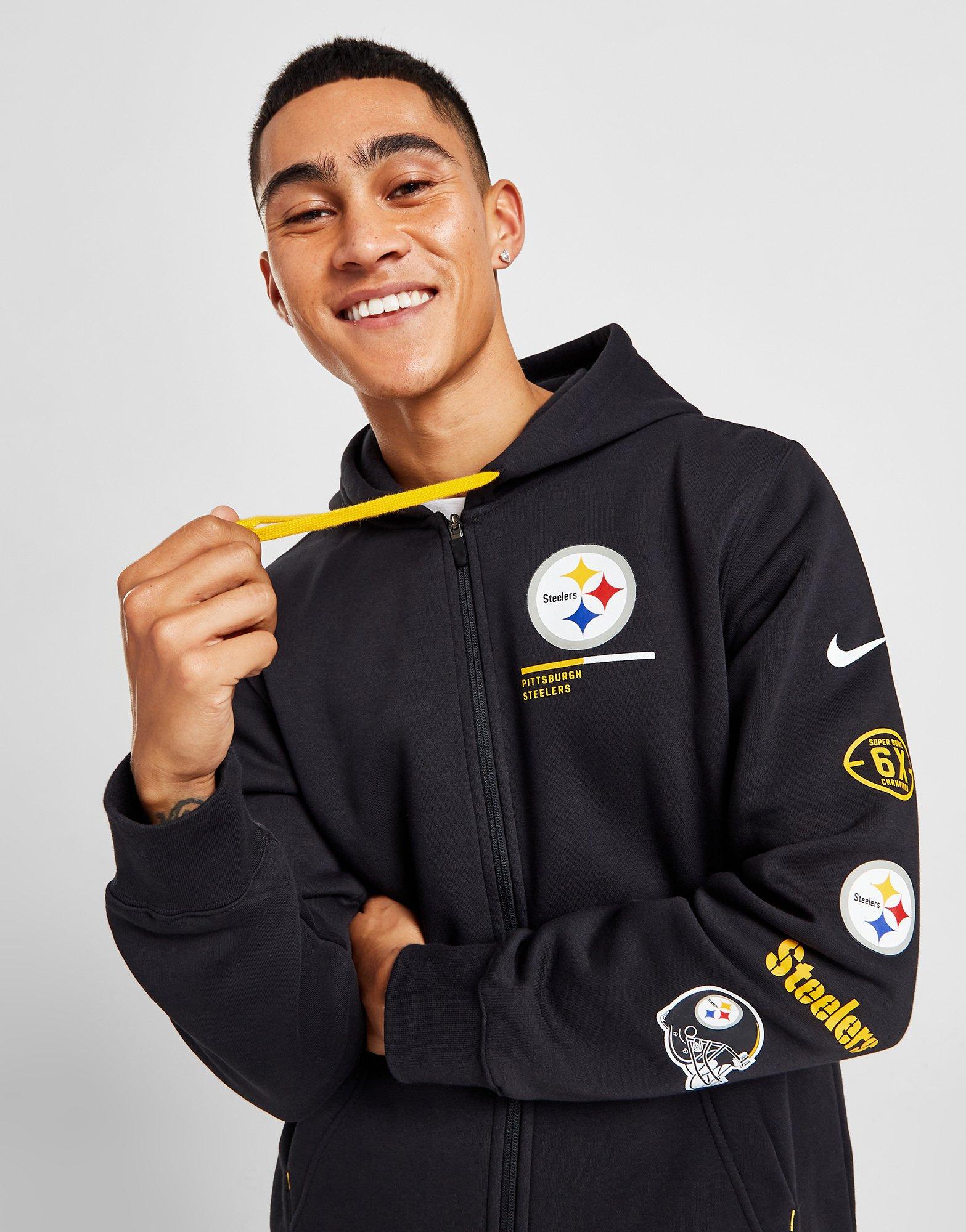 Black Nike NFL Pittsburgh Steelers Full Zip Hoodie