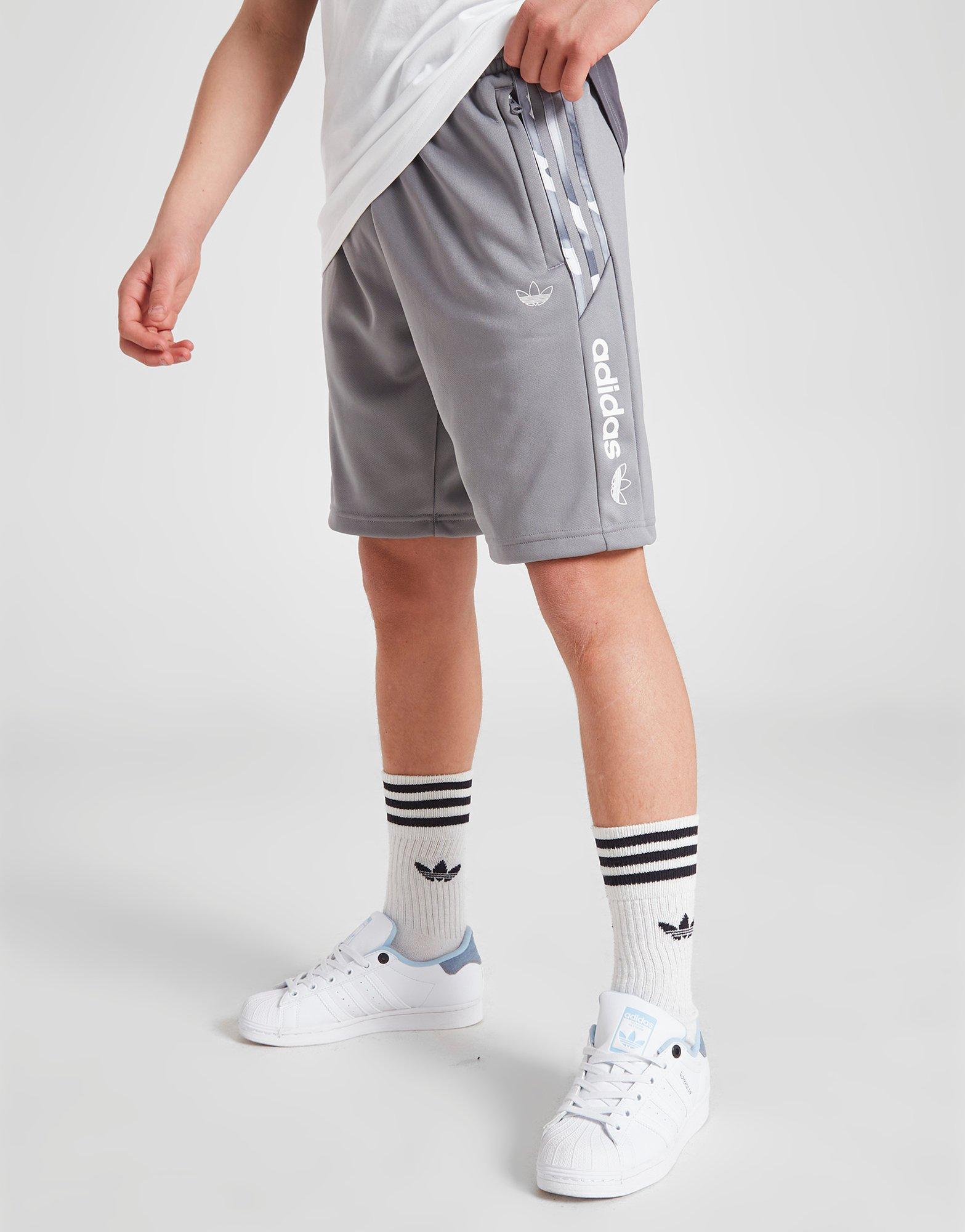 Adidas originals store tape shorts grey