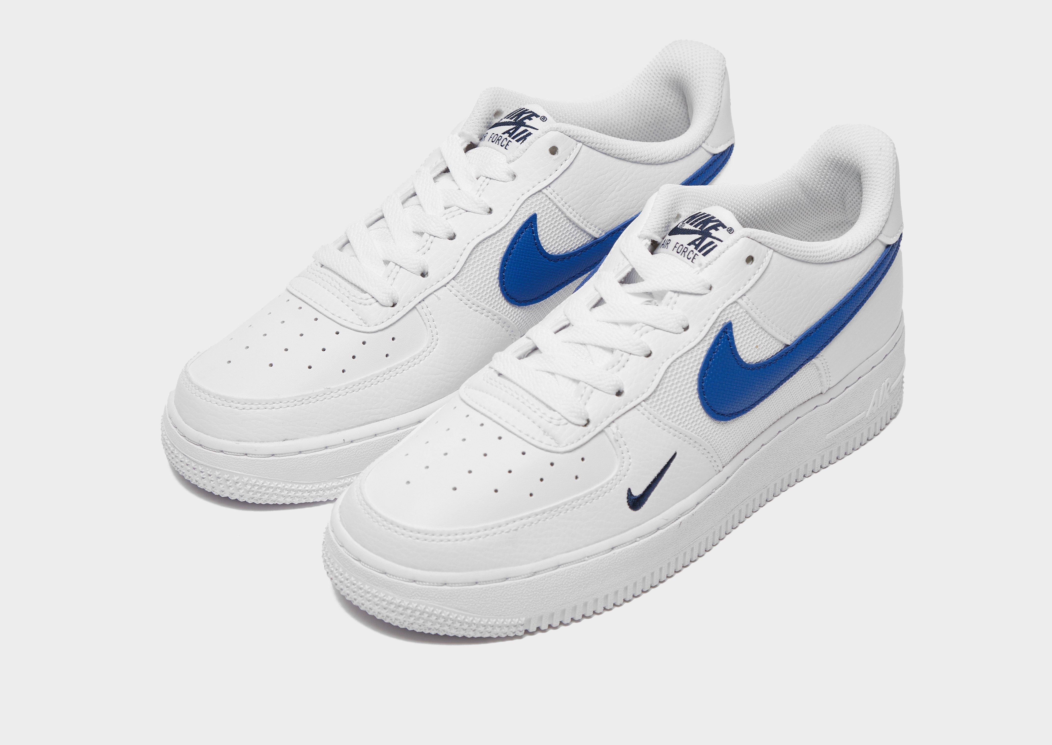 Air force 1 on sale junior white and blue