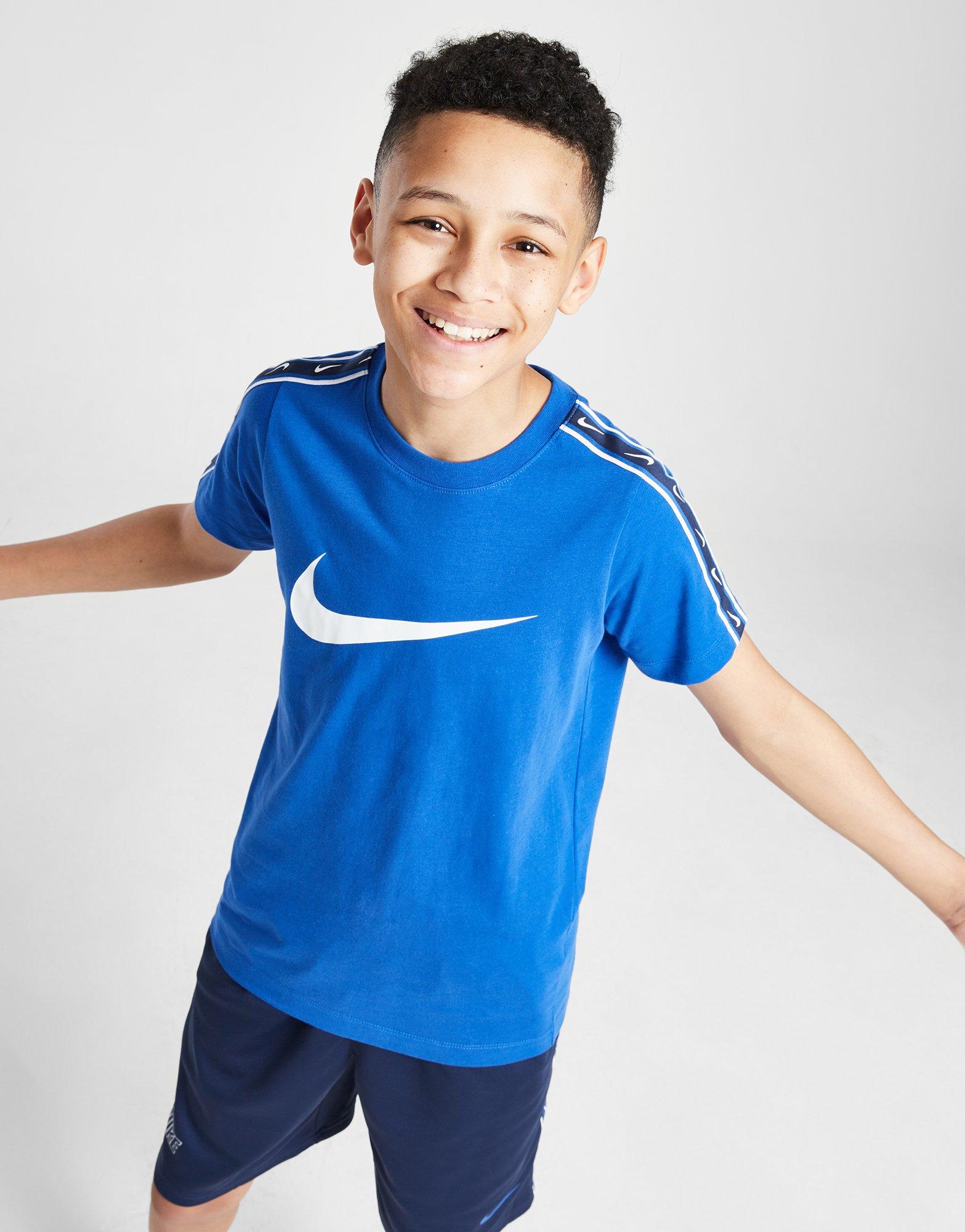 Blue Nike Repeat Tape TShirt Junior JD Sports UK