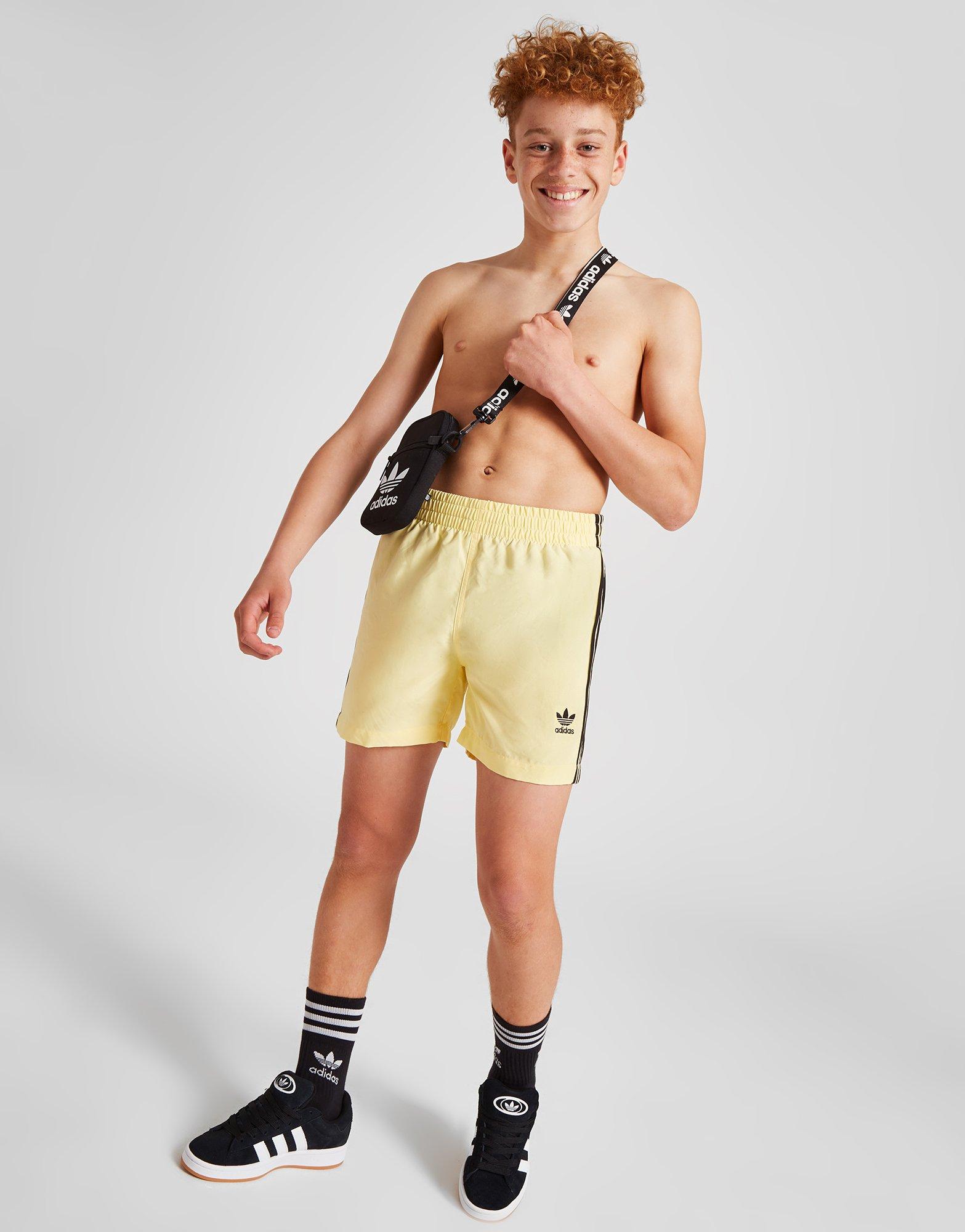 Yellow adidas Originals Trefoil Swim Shorts Junior | JD Sports UK