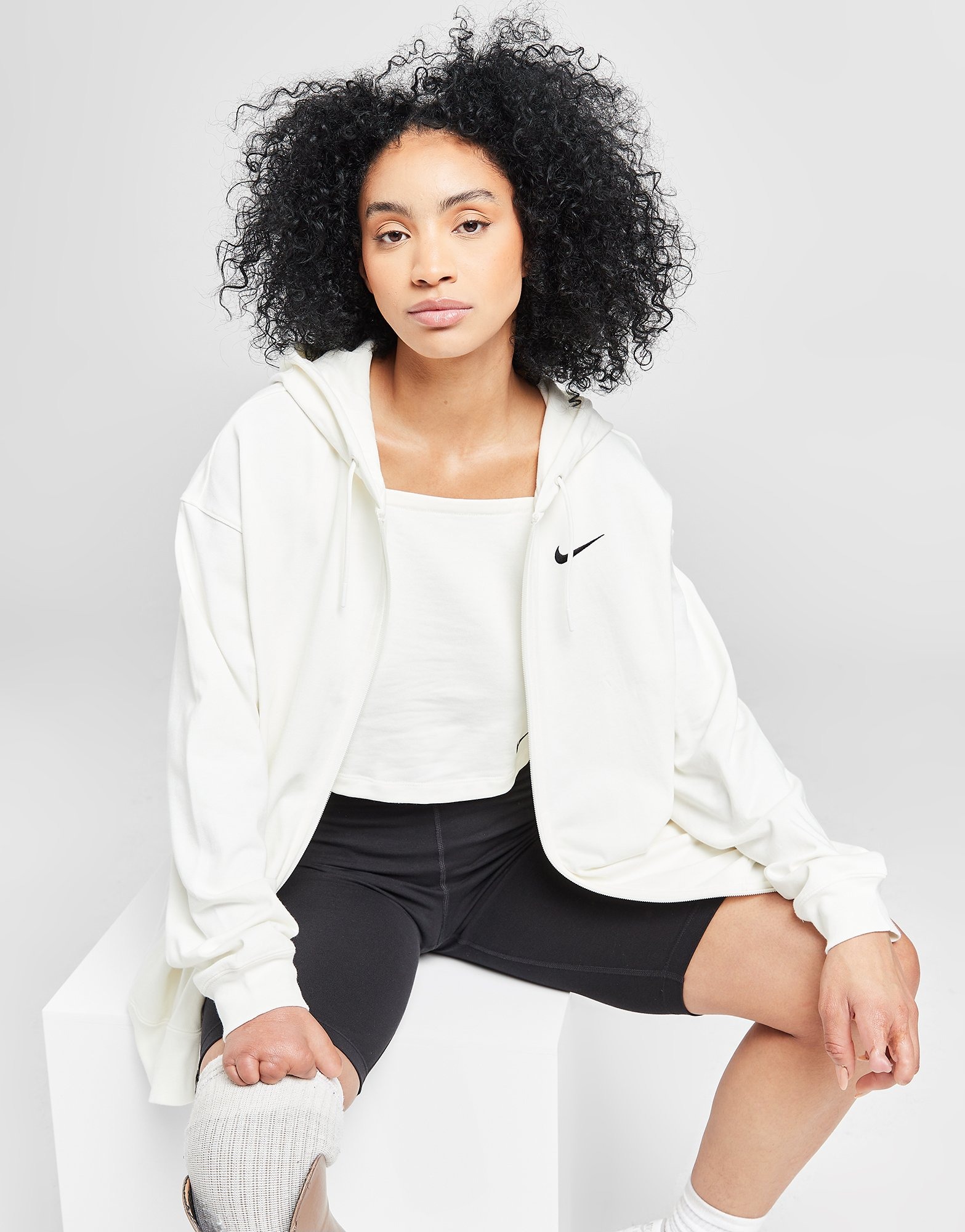 Grey Nike Full-Zip Oversized Hoodie - JD Sports NZ