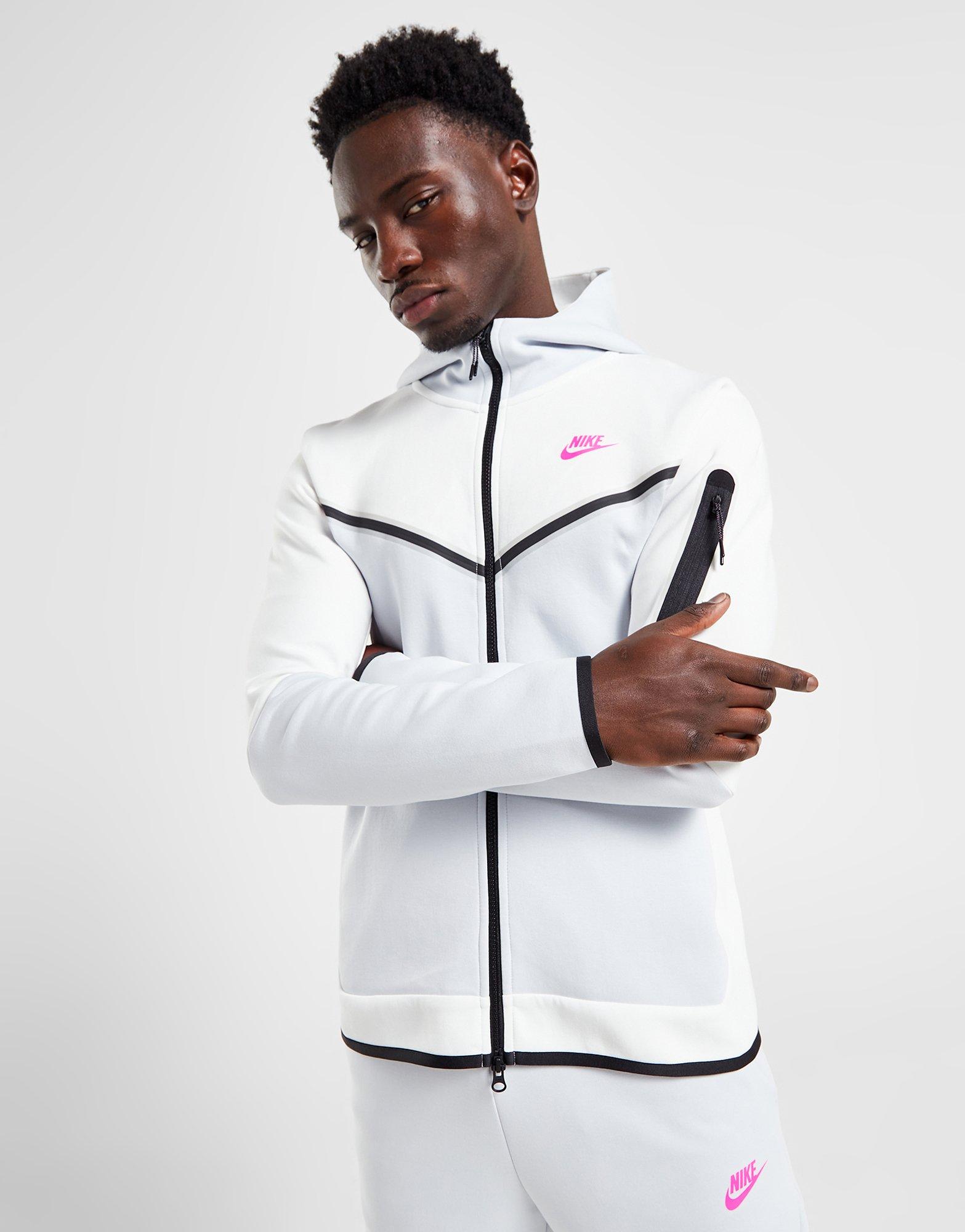 White Nike Tech Fleece Full Zip Hoodie | JD Sports