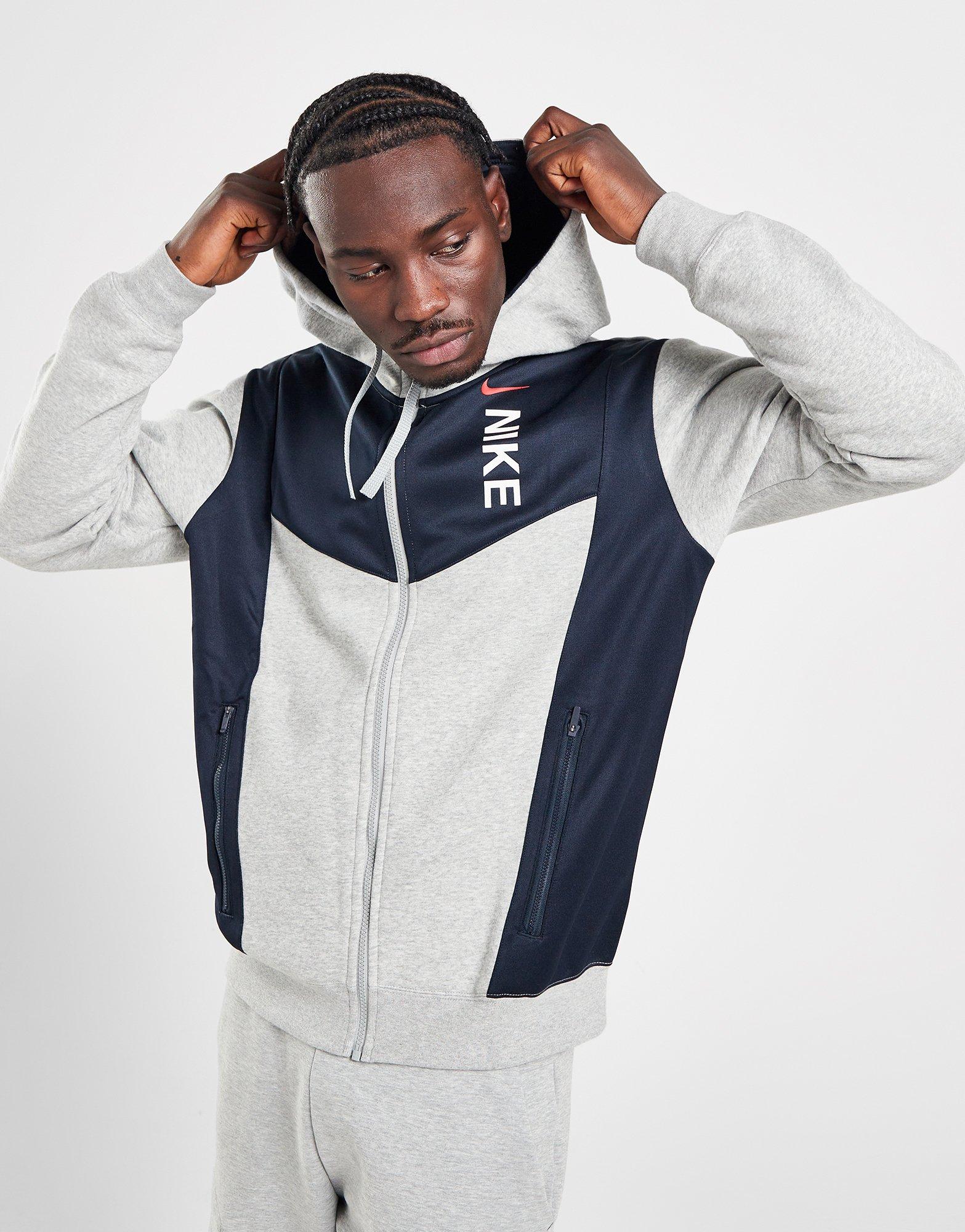 Nike Hybrid Full Zip Felpa con cappuccio in Grigio