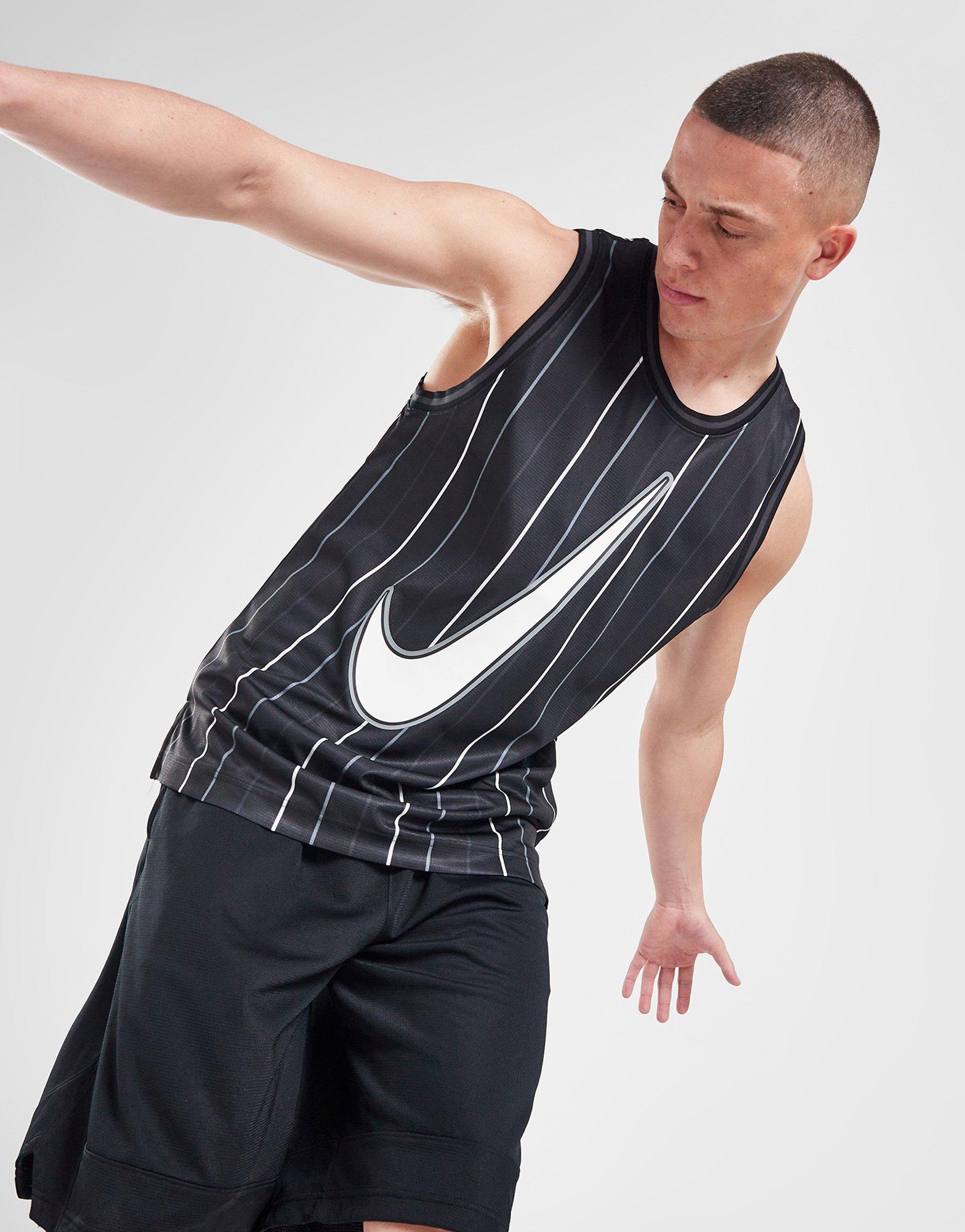 Nike Basketball Dri-Fit Striped Tank Top in Black and White