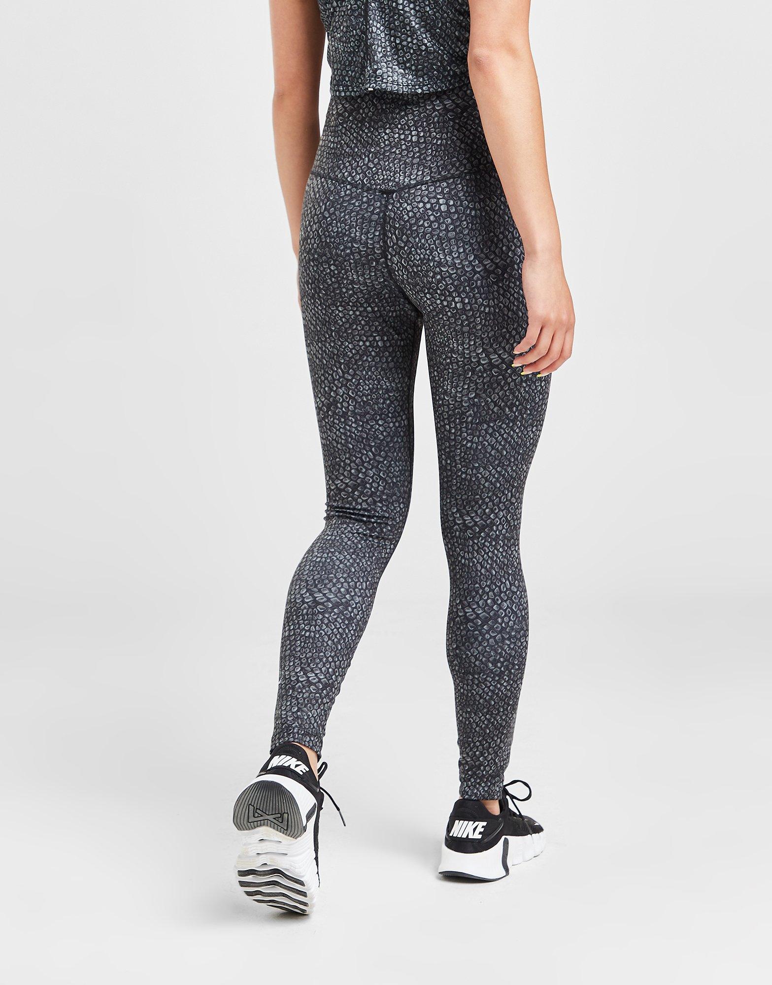 Nike One Women's High-Waisted 7/8 Allover Print Leggings, Black