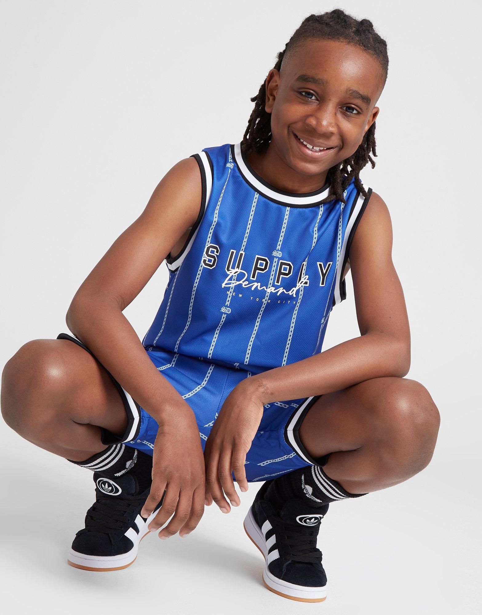 Blue Supply & Demand Volley Pinstripe Basketball Vest Junior JD Sports NZ