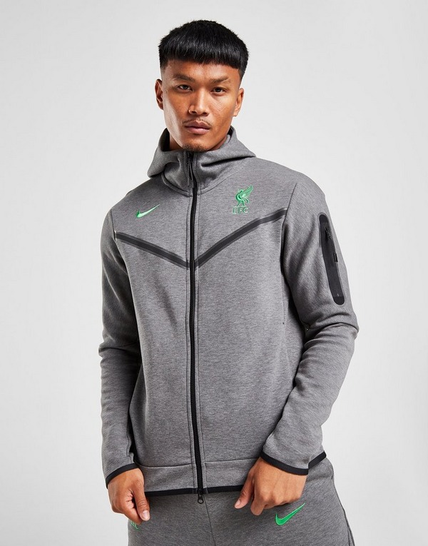 LFC Nike Mens 23/24 Tech Fleece Hoodie Grey Purple