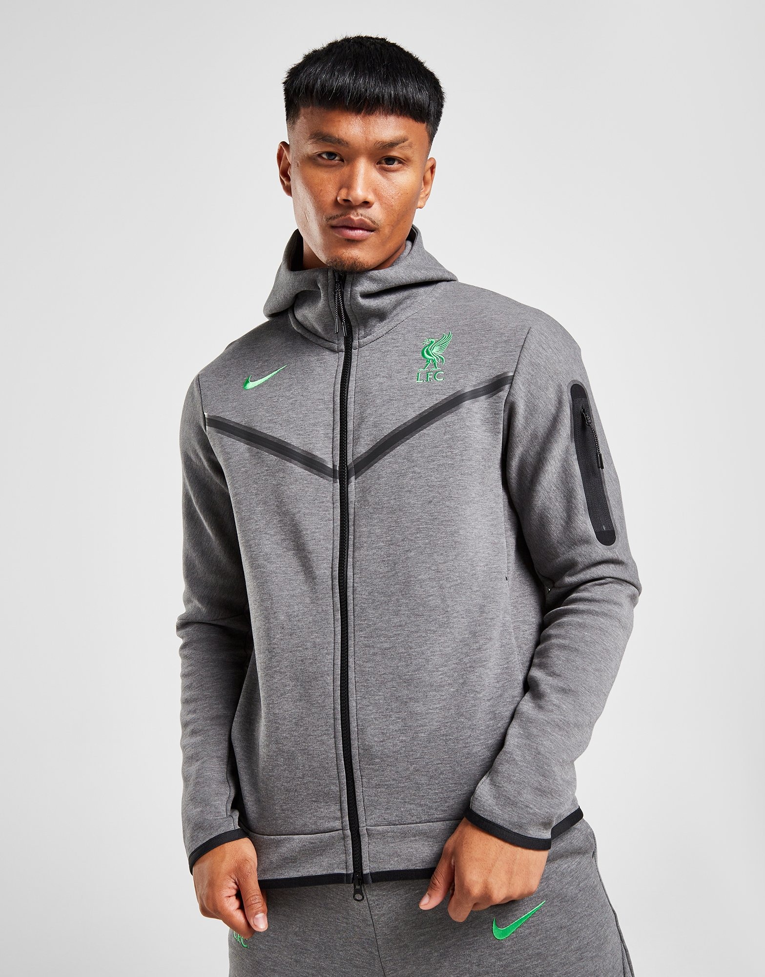 Fila band-collar Zip-Front Cardigan - Green