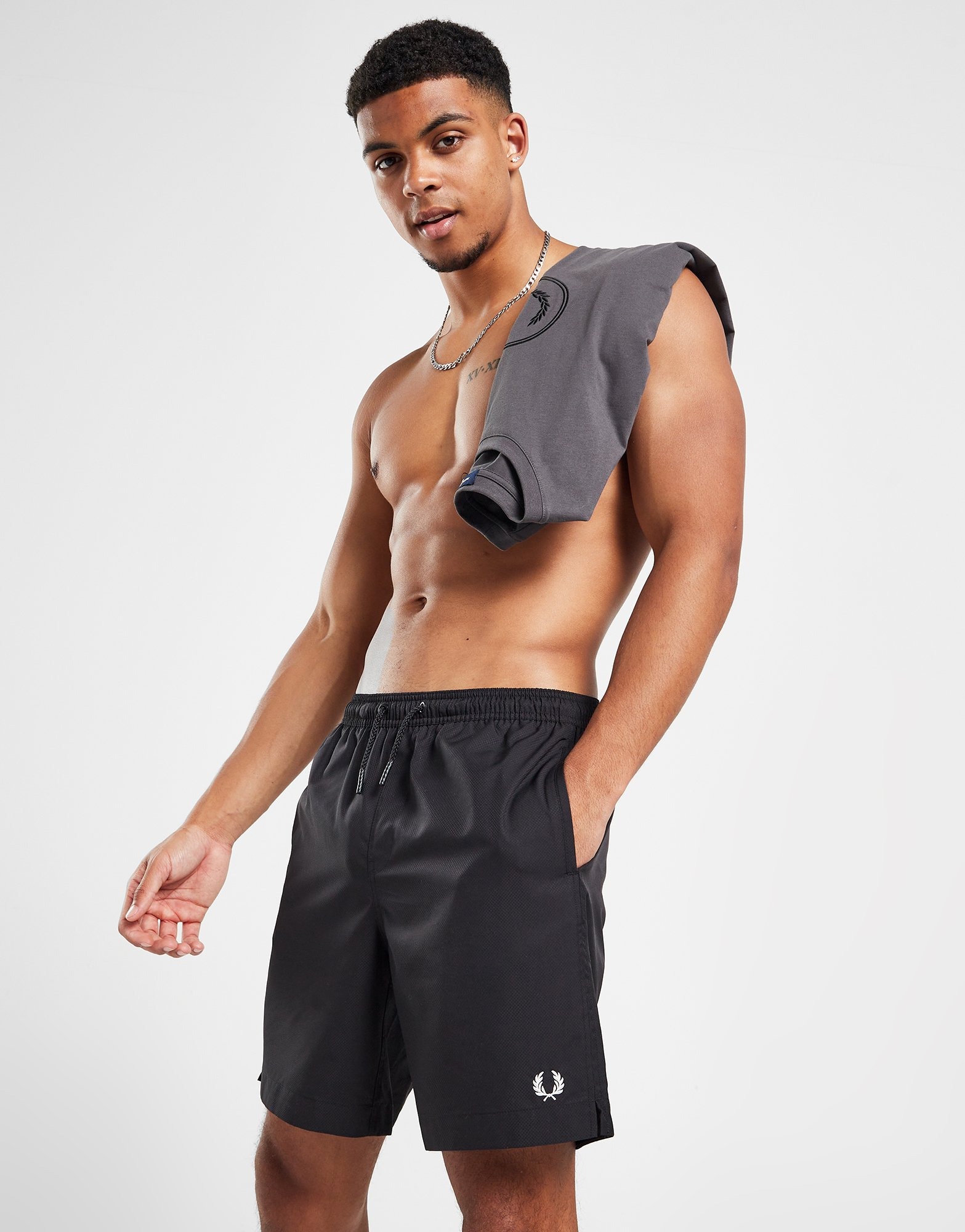 Black Fred Perry Classic Swim Shorts JD Sports NZ