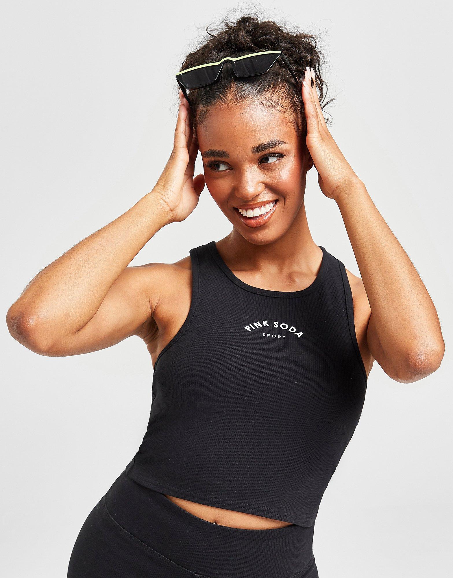 Guinness zegevierend Rationeel Black Pink Soda Sport Halle Rib Tank Top | JD Sports Global