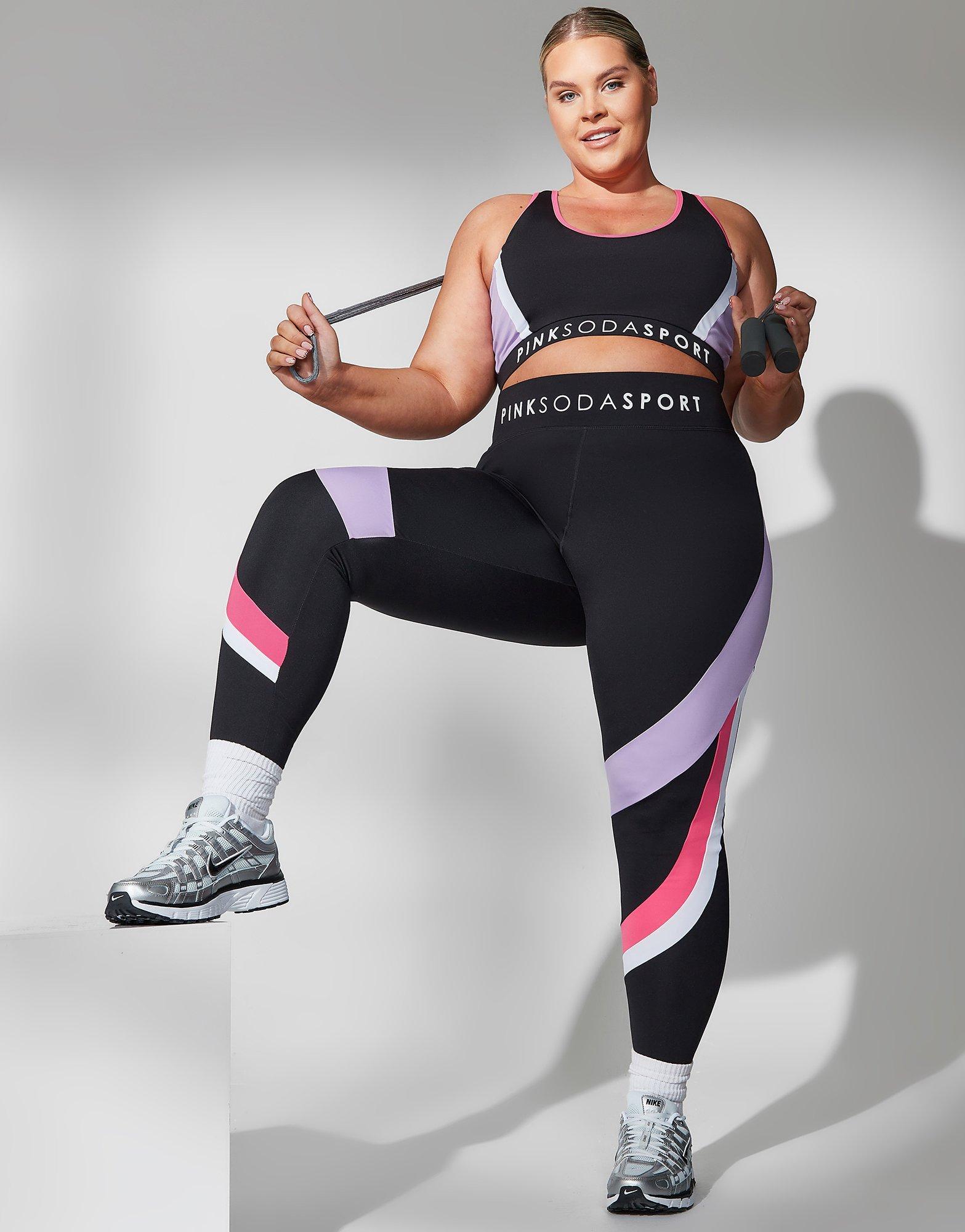 Pink Soda Sport Plus Size Paradise Colour Block Tights