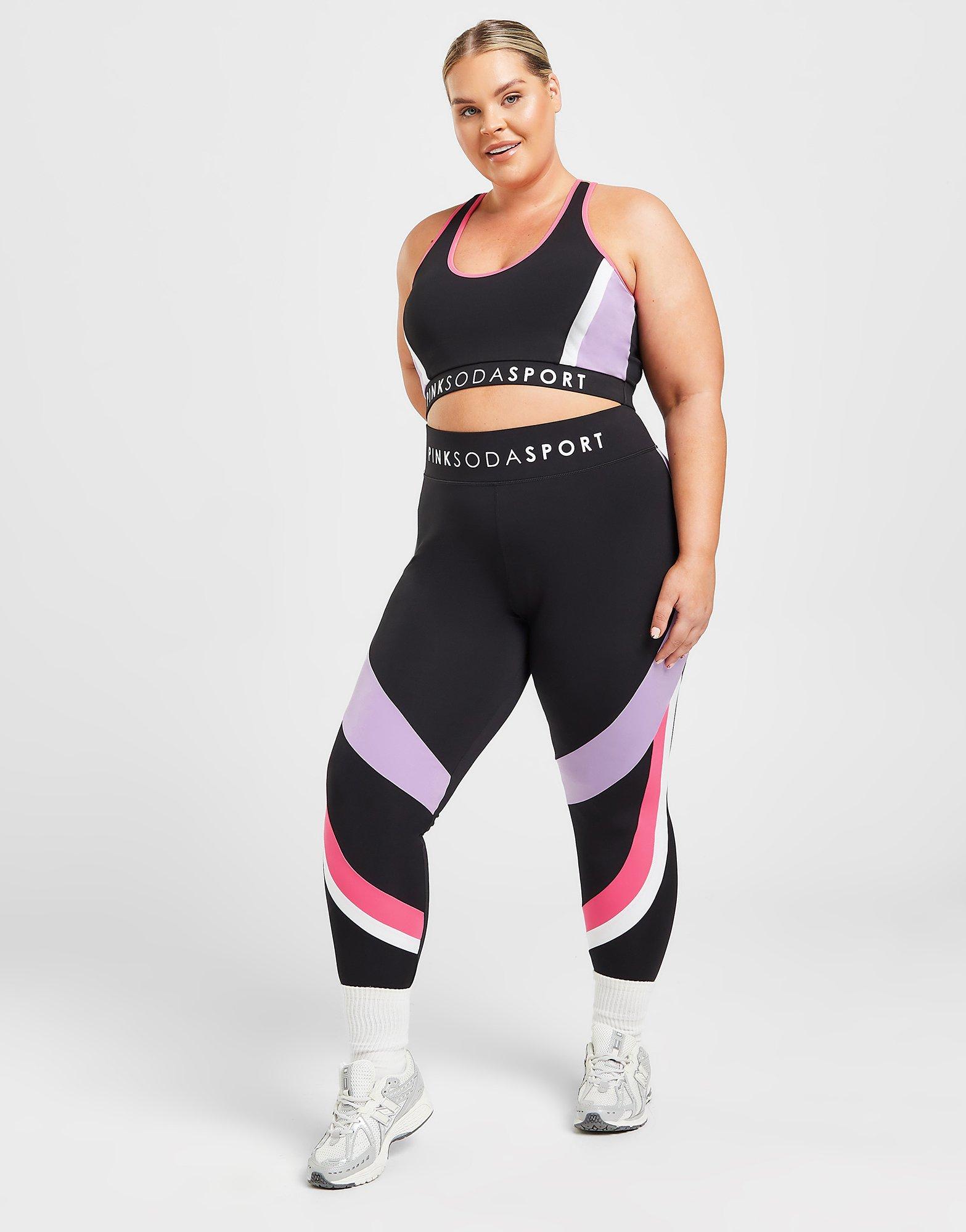 Pink Soda Sport Plus Size Paradise Colour Block Sports Bra