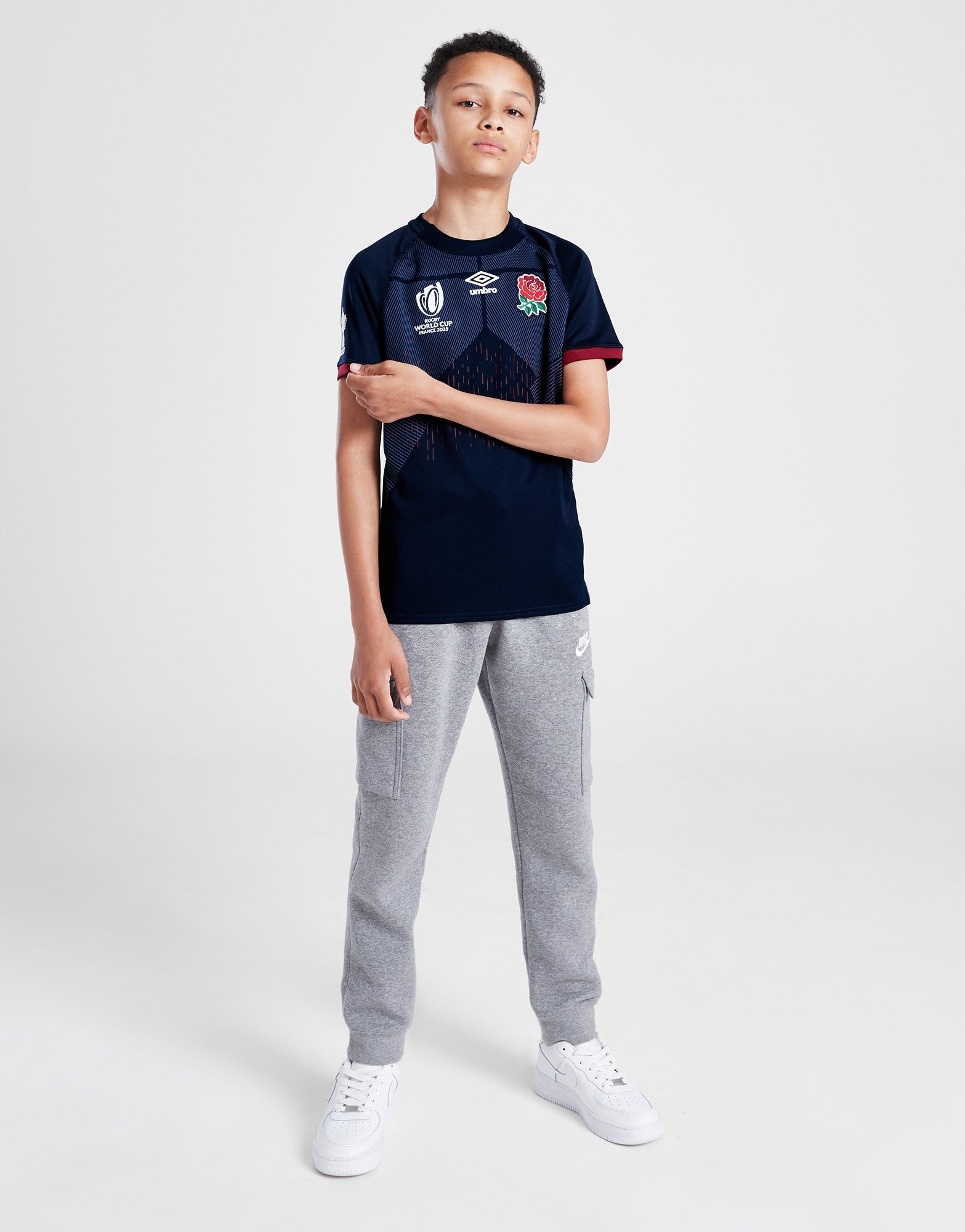 Blue Umbro England RFU Rugby World Cup 2023 Away Shirt Junior JD