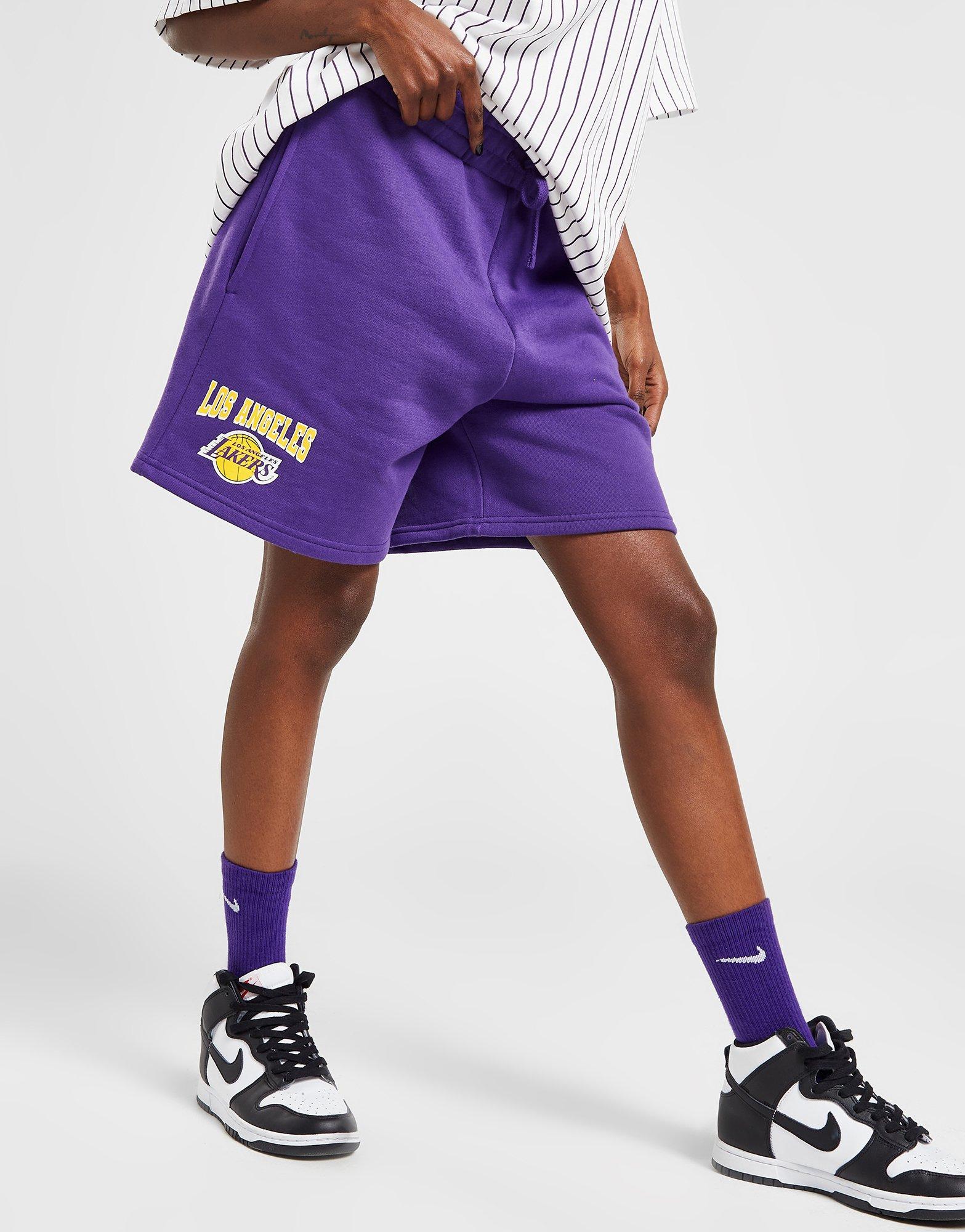 Purple New Era NBA LA Lakers Fleece Shorts