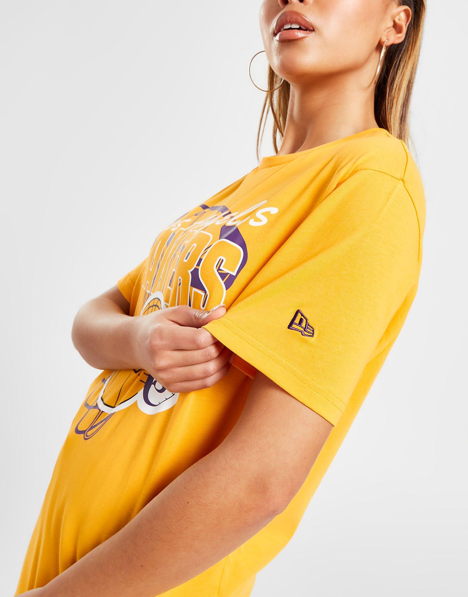 Yellow New Era NBA LA Lakers Logo T-Shirt