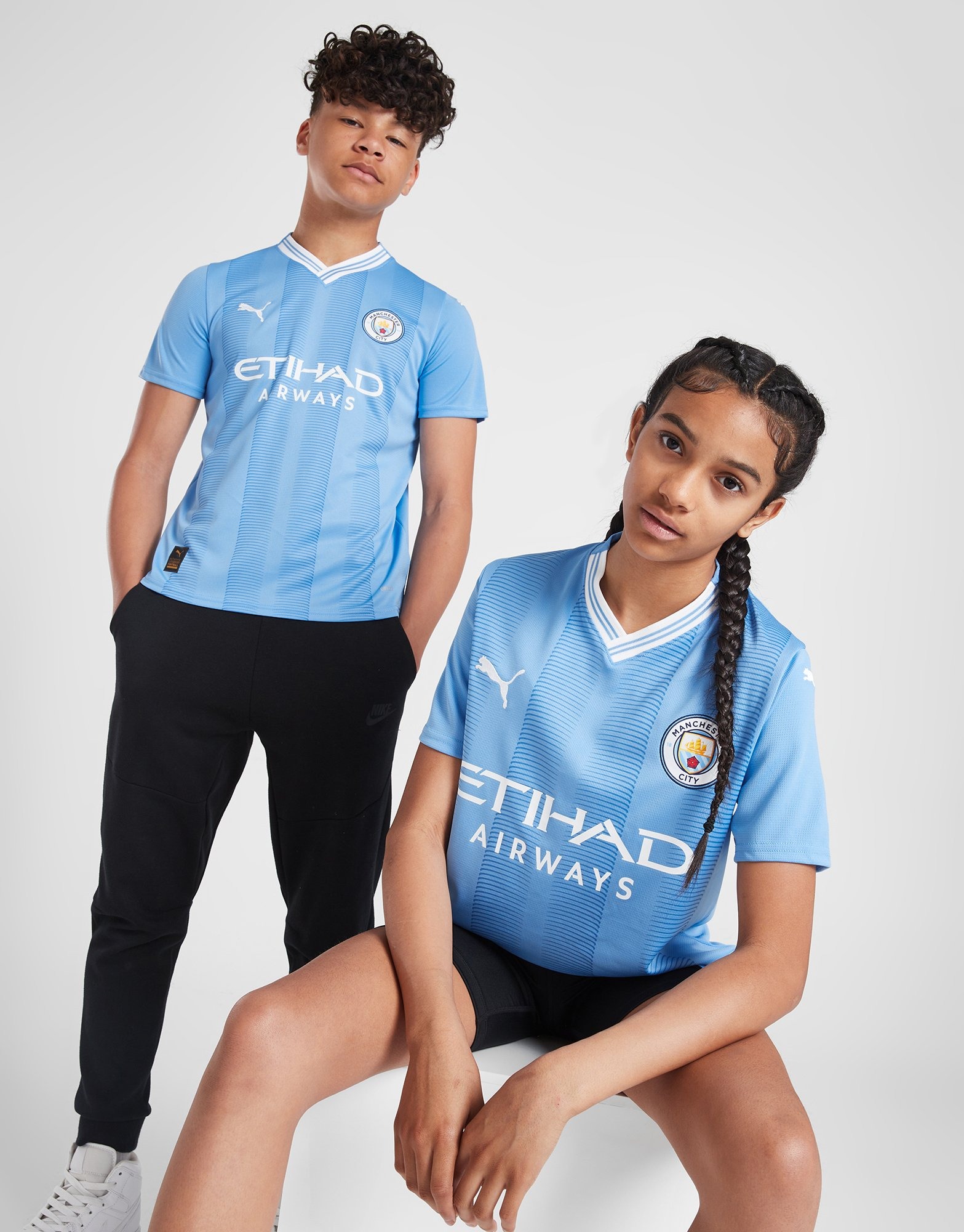 Blue Puma Manchester City FC 2023/24 Home Shirt Junior
