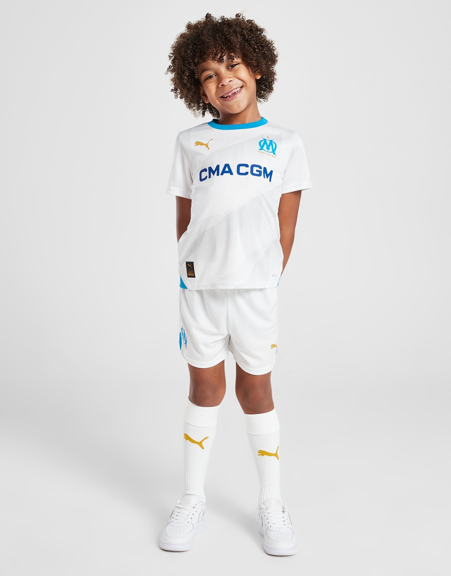 Global - JD Sports White Children Marseille Kit Puma Olympique Home 2023/24