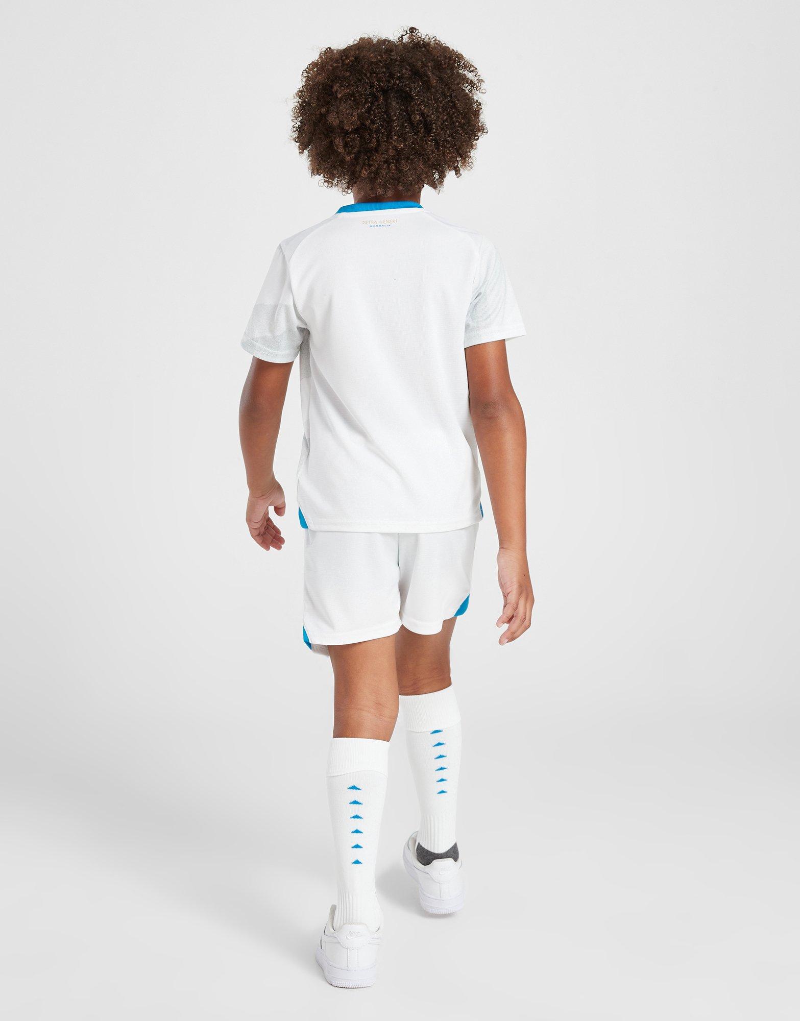 White Puma Olympique 2023/24 Marseille Kit Global Home Sports JD - Children