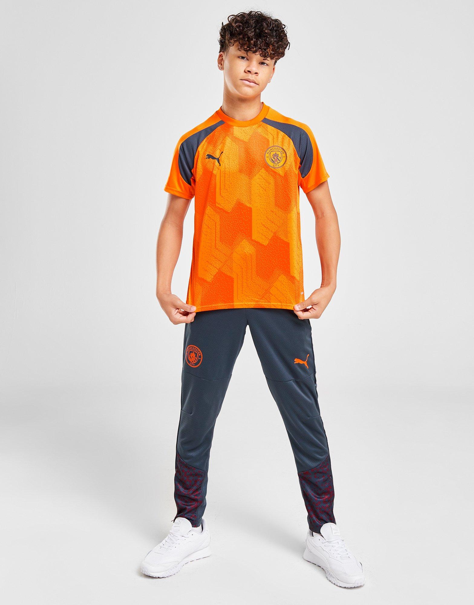 Orange Puma Manchester City FC Pre Match Shirt Junior JD Sports