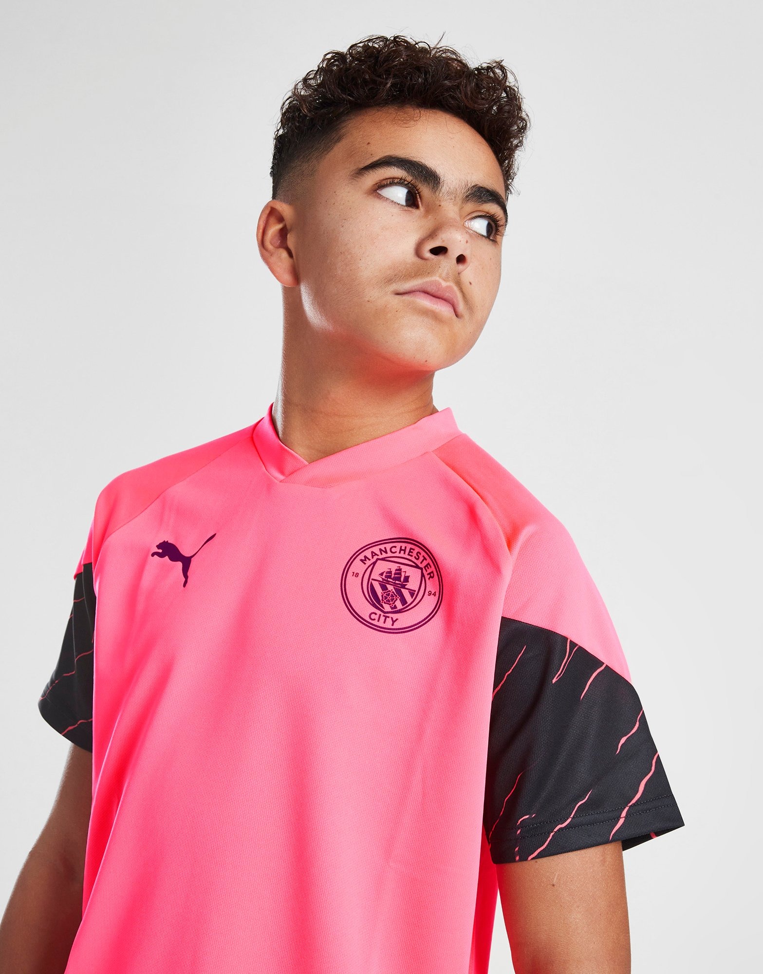 Pink Puma Manchester City FC Training Shirt Junior JD Sports Sveirge