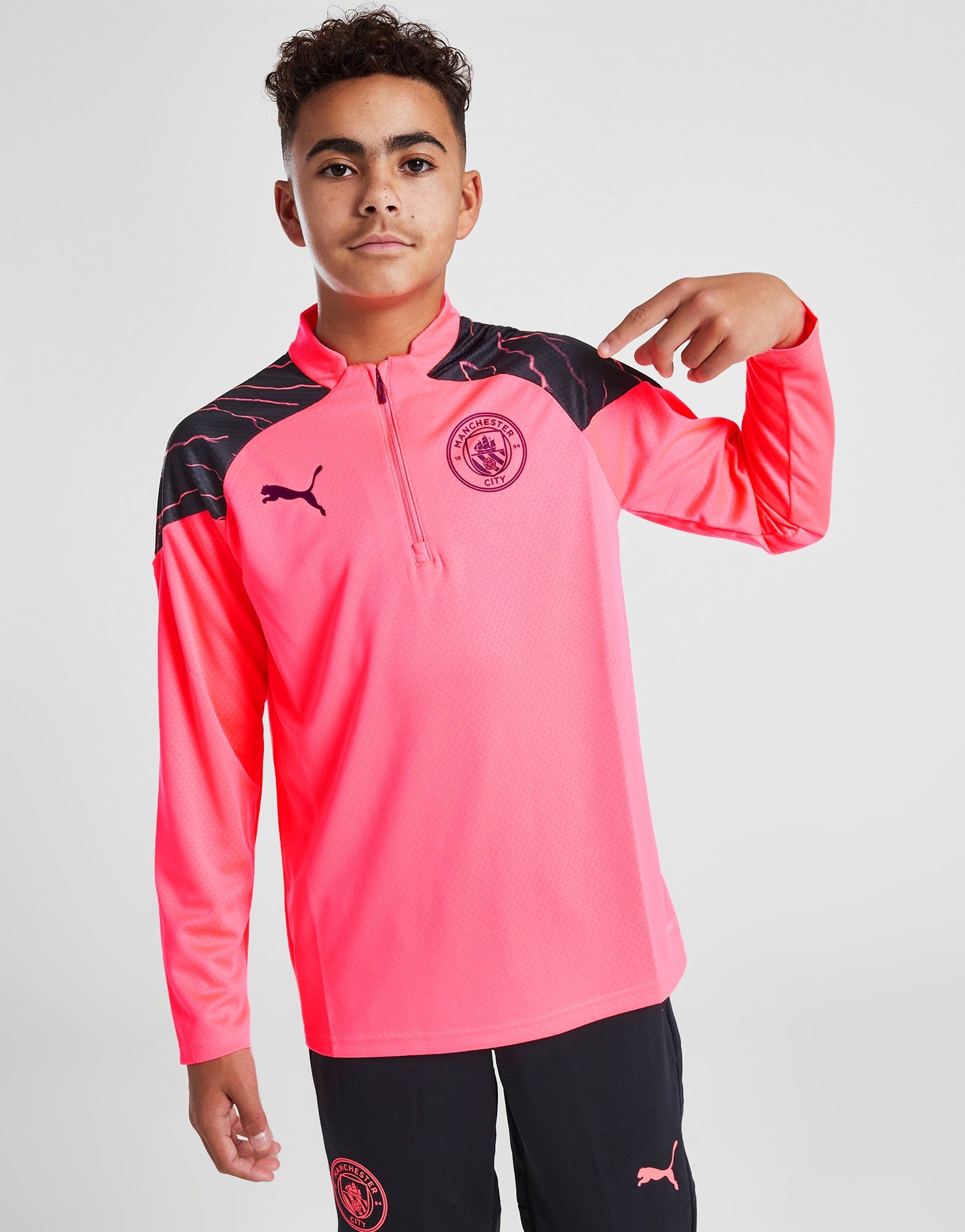 Pink Puma Manchester City FC Training 1/4 Zip Top Junior JD Sports