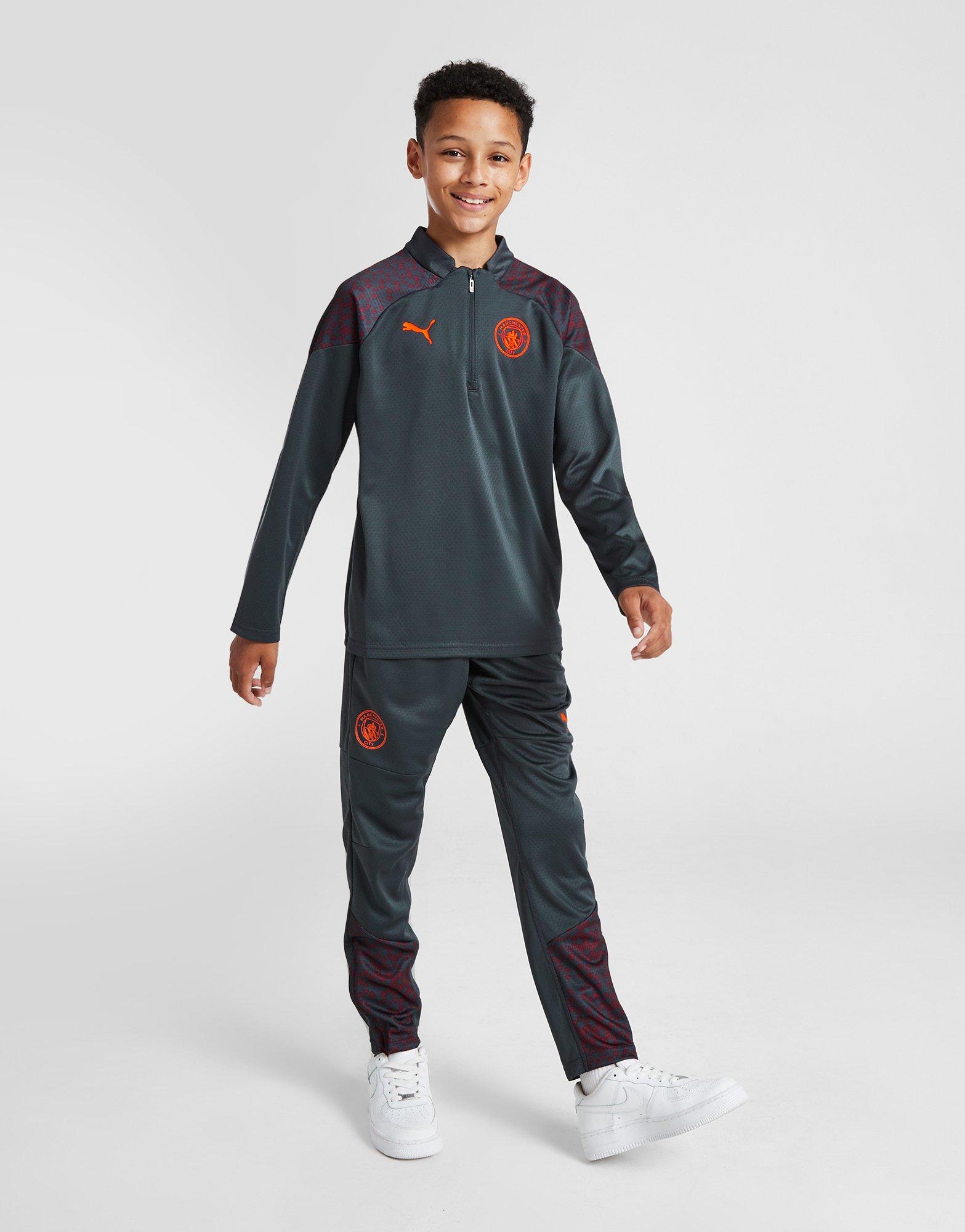 Grey Puma Manchester City FC Training Track Pants Junior