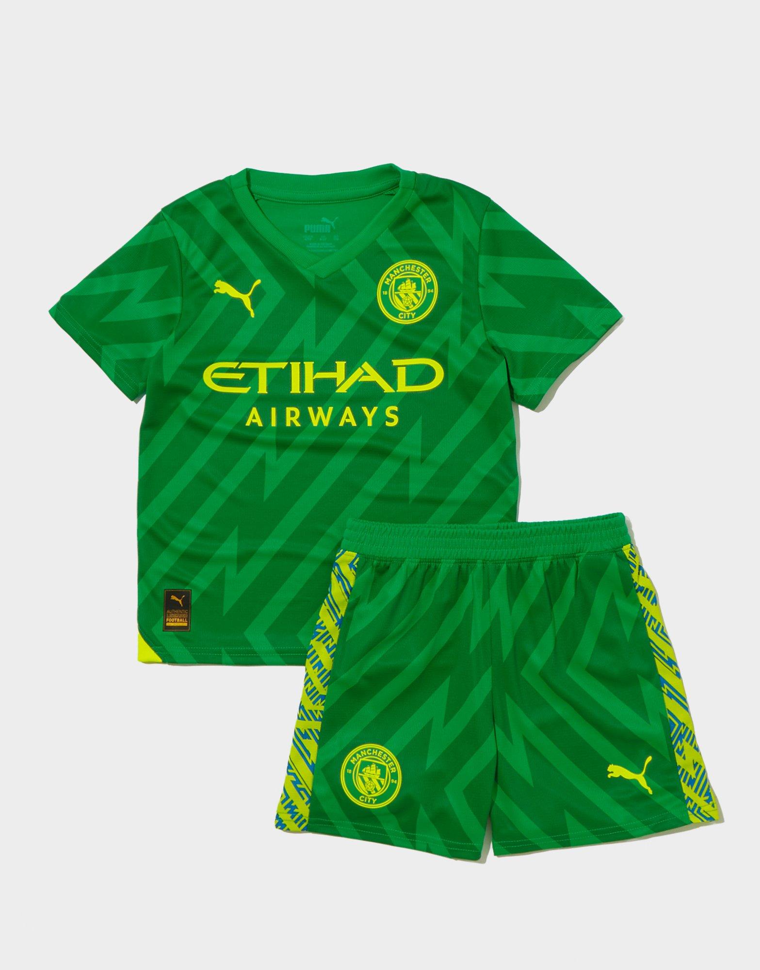 Green Puma Manchester City FC 2023/24 GK Home Kit Children