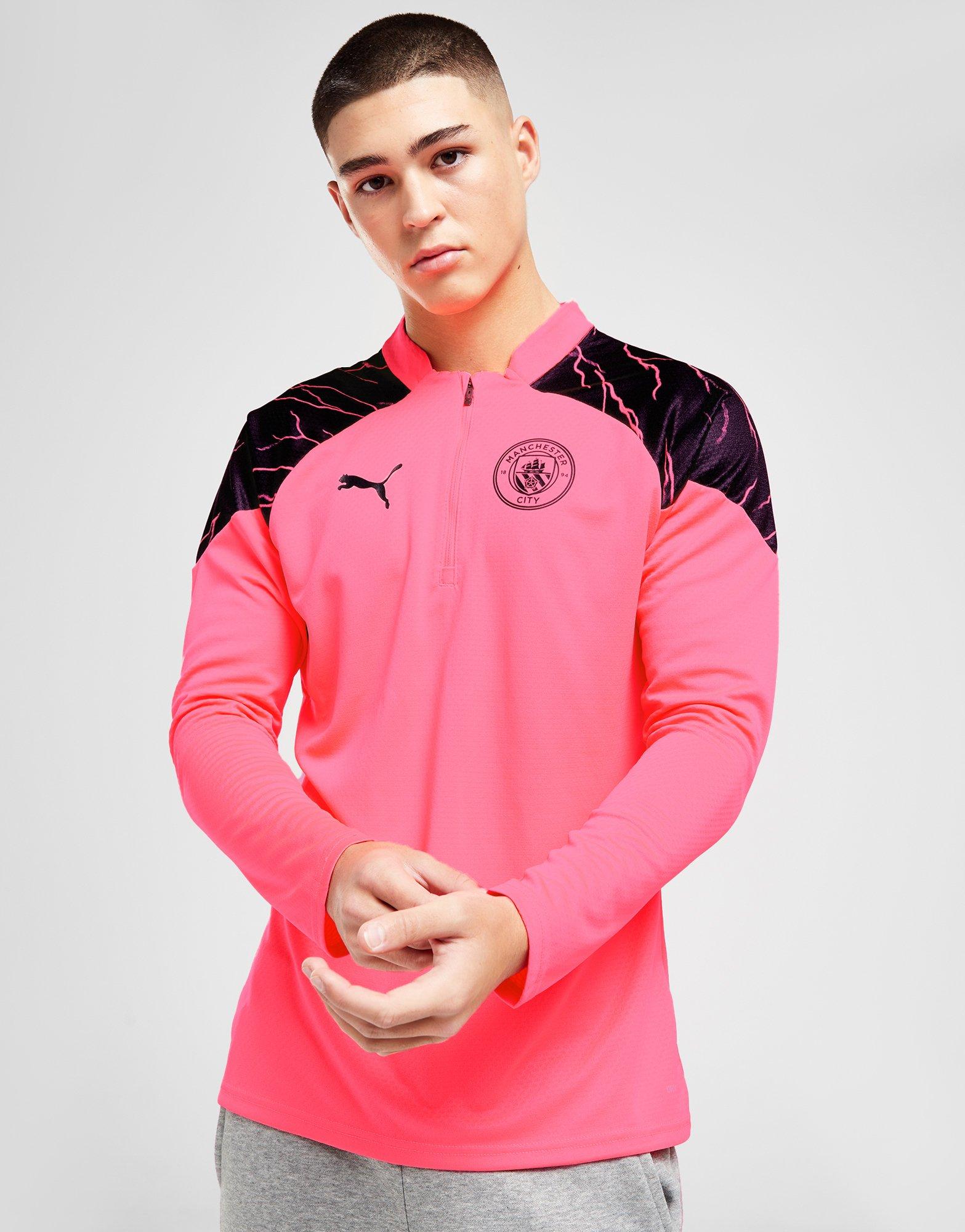 adidas Gym Heat Quarter-Zip Long Sleeve Tee - Pink, Men's Training