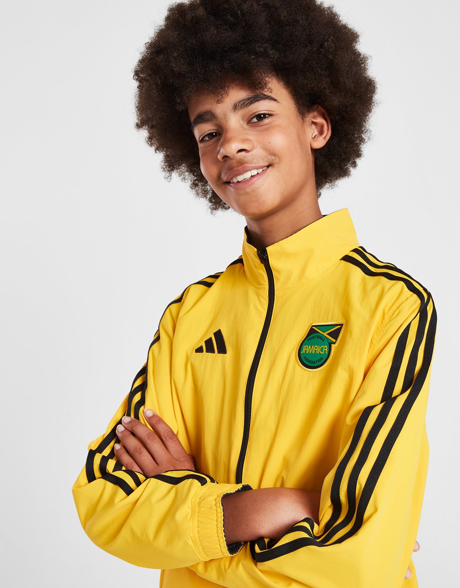 Yellow adidas Jamaica Anthem Reversible Jacket Junior JD Sports NZ