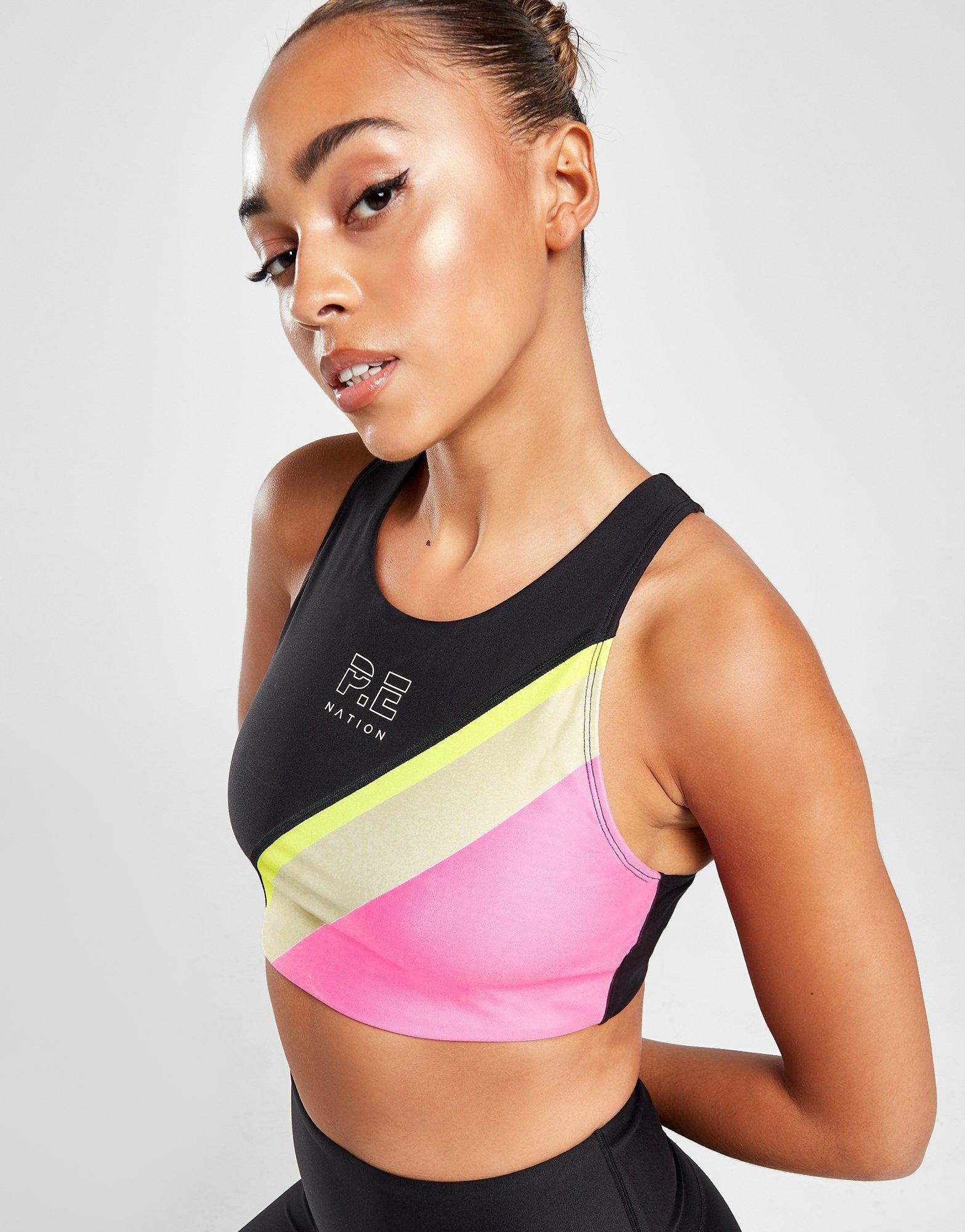 NWT P.E Nation Division Round Sports Bra - L - Black. MSRP $119