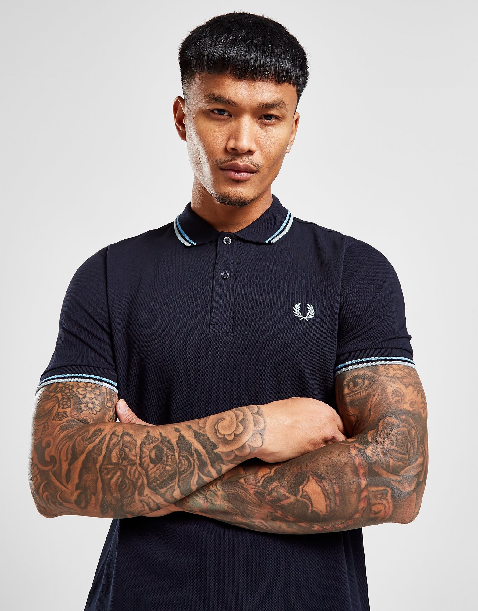 Blue Fred Perry Twin Tipped Polo Shirt - JD Sports NZ
