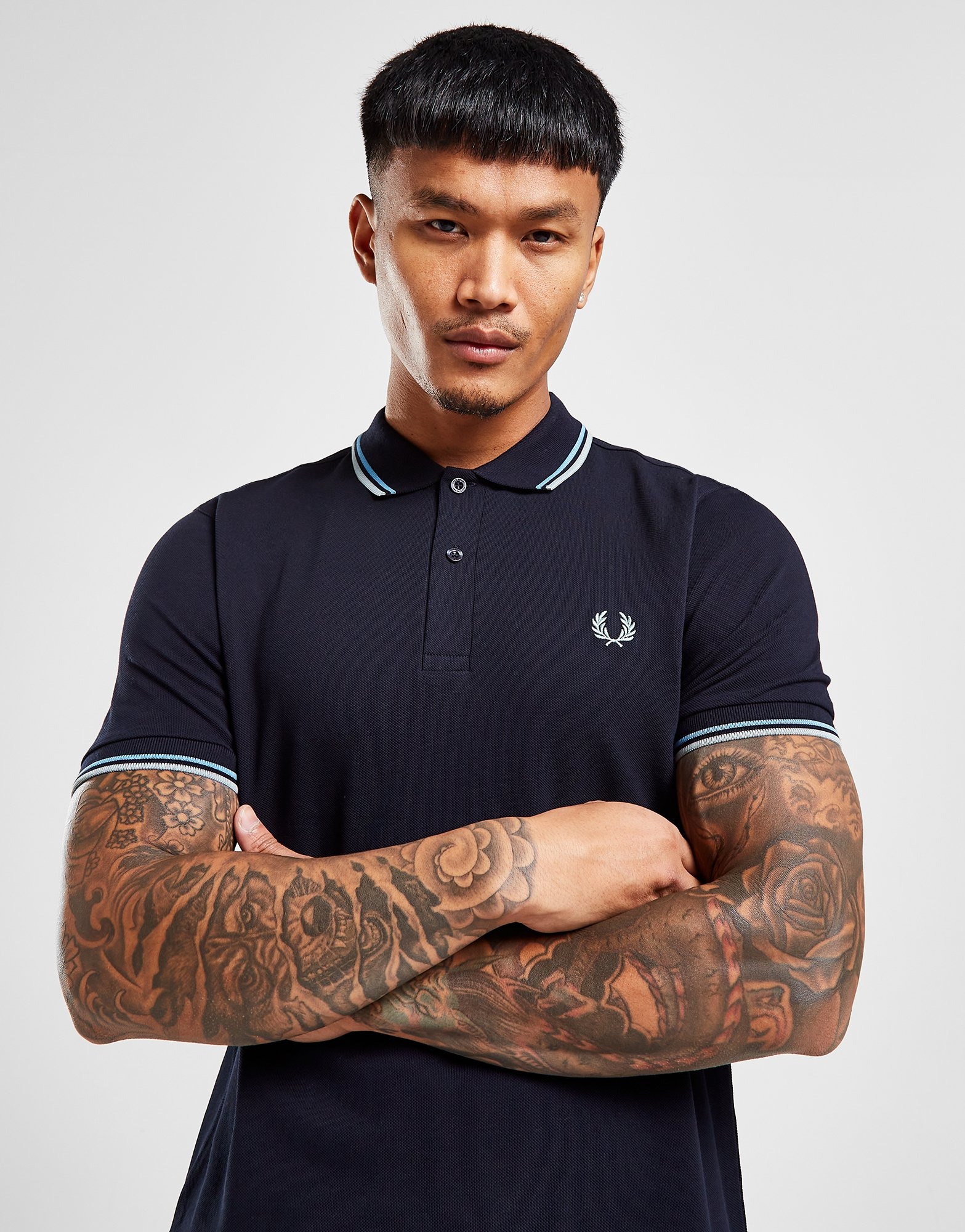 Blue Fred Perry Twin Tip Polo Shirt JD Sports