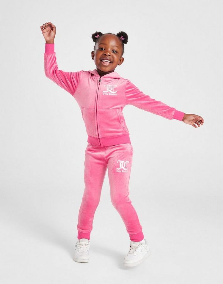 JUICY COUTURE Girls' Velour Full Zip Hooded Tracksuit Children