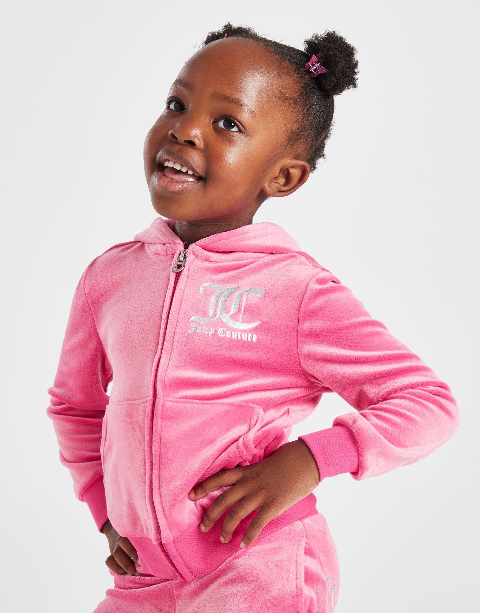 Pink JUICY COUTURE Velour Full Zip Hooded Tracksuit Infant - JD