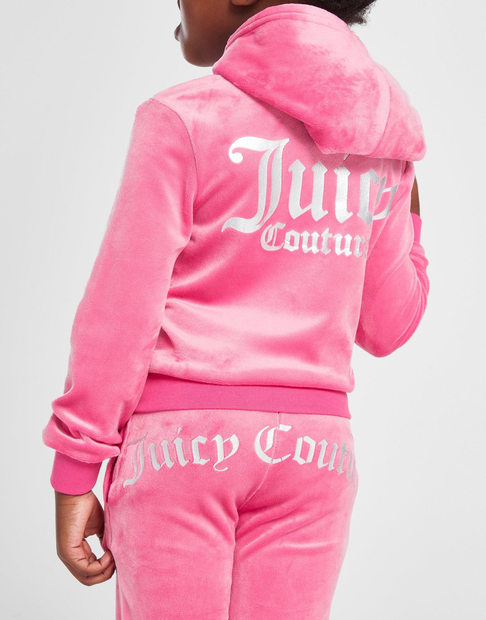 Pink JUICY COUTURE Velour Full Zip Hooded Tracksuit Infant - JD