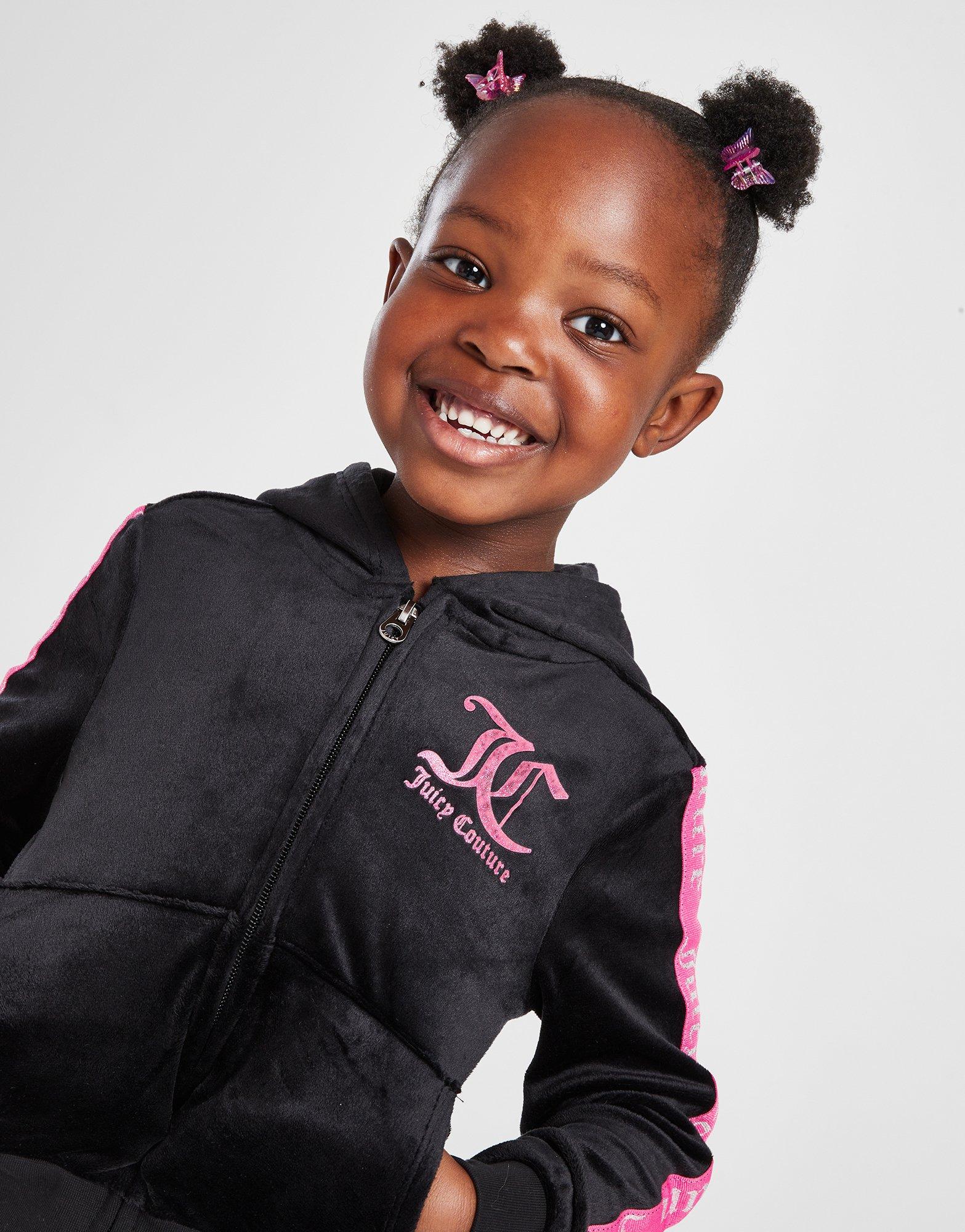 JUICY COUTURE Girls' Velour Tape Full Zip Tracksuit Children