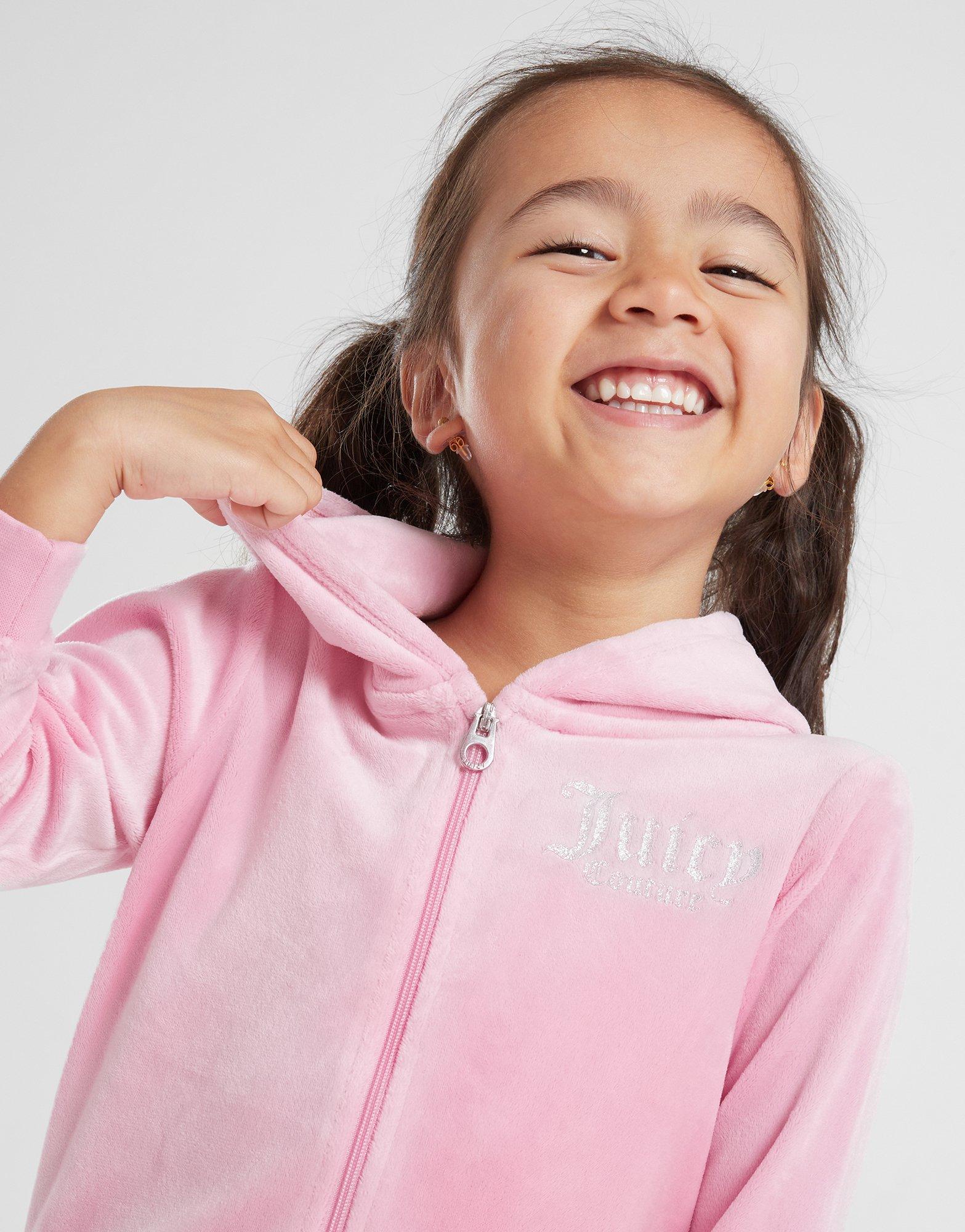 Pink JUICY COUTURE Velour Full Zip Hooded Tracksuit Infant - JD