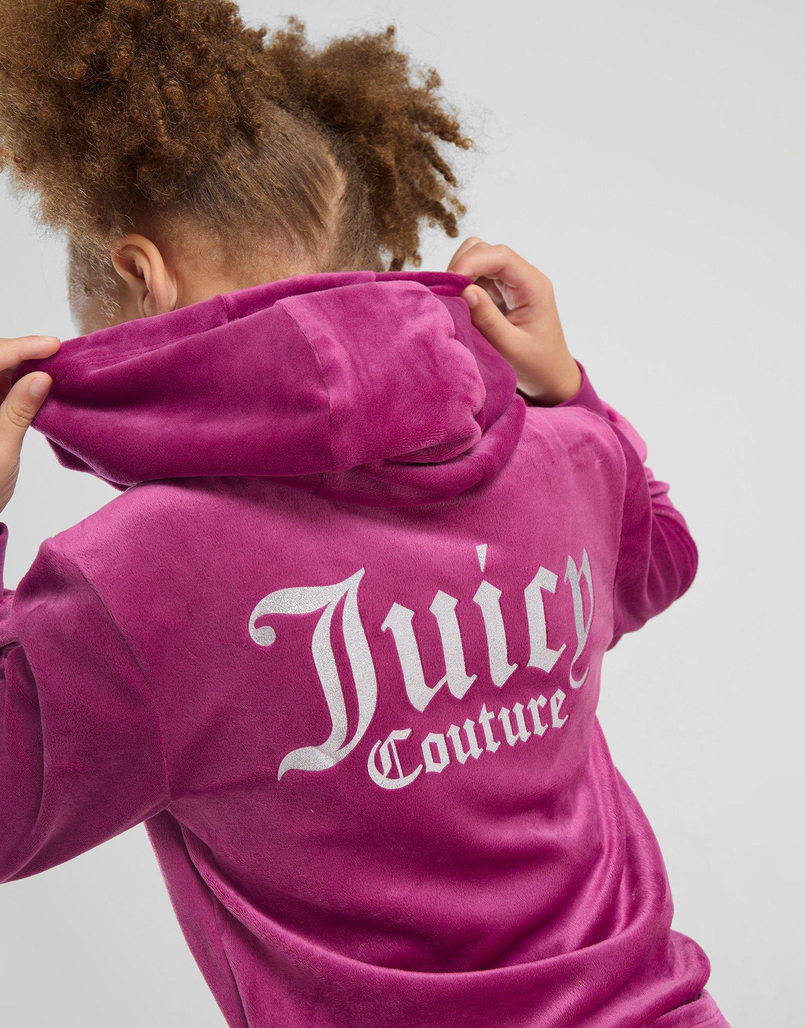 Juicy Couture Girls' Velour Full Zip Hooded Tracksuit Children