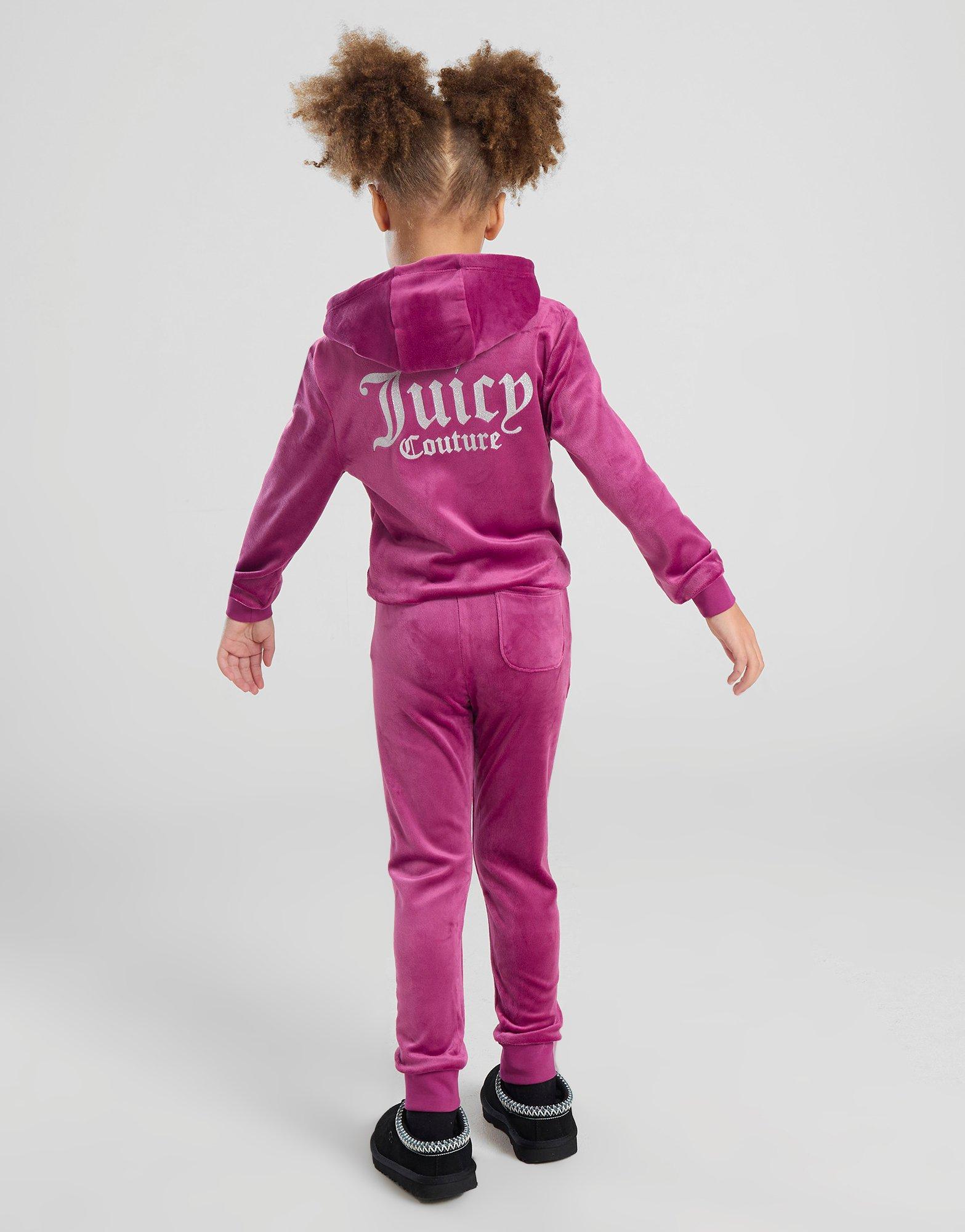 JUICY COUTURE Girls' Velour Full Zip Hooded Tracksuit Children