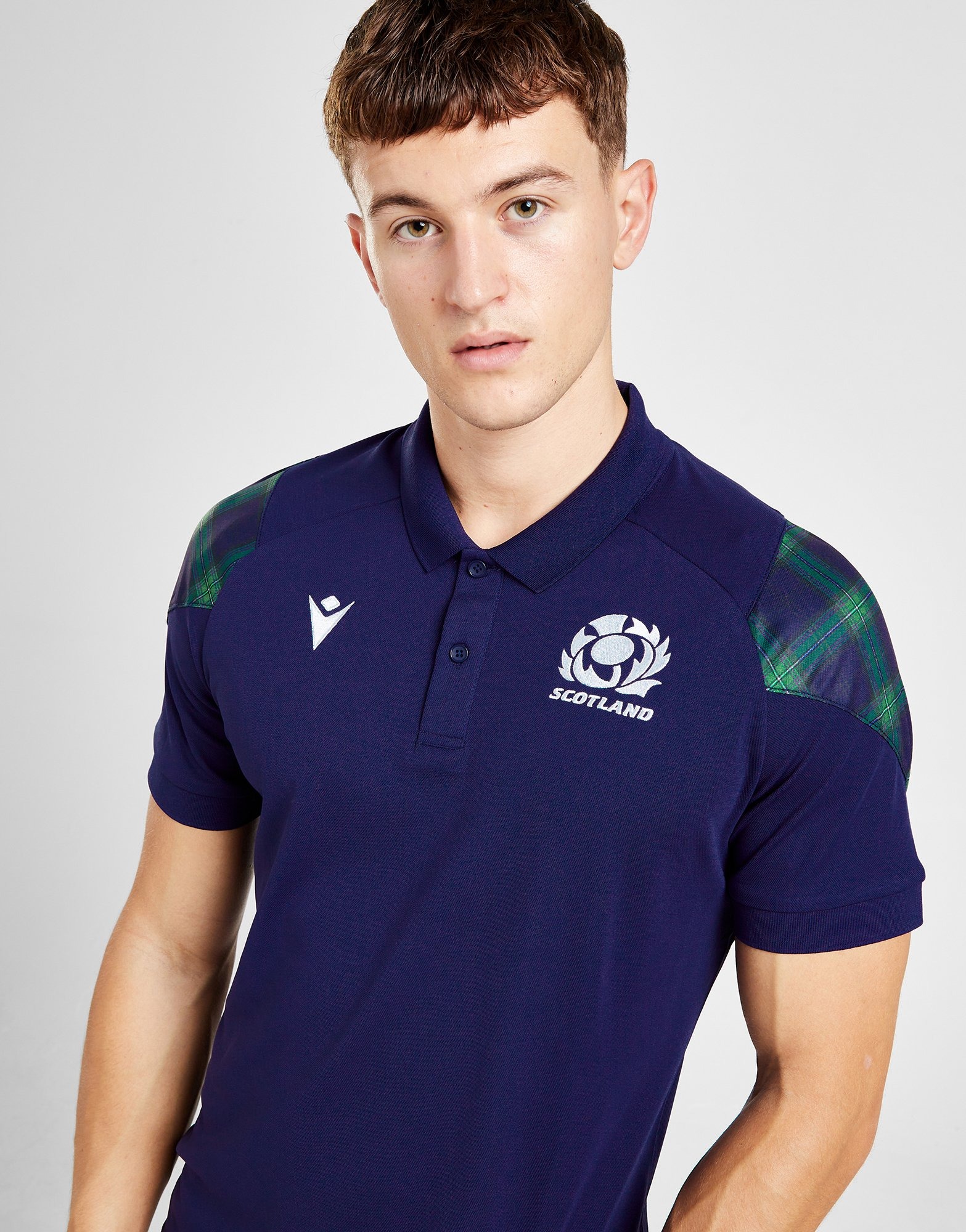 Blue Macron Scotland Rugby Union 2023 Polo Shirt | JD Sports Global