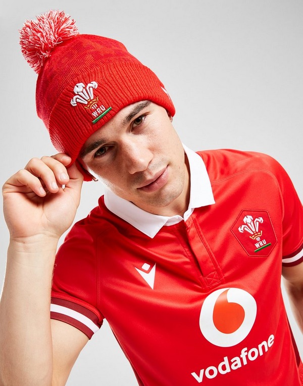 Macron Wales Rugby Union Pom Beanie Hat