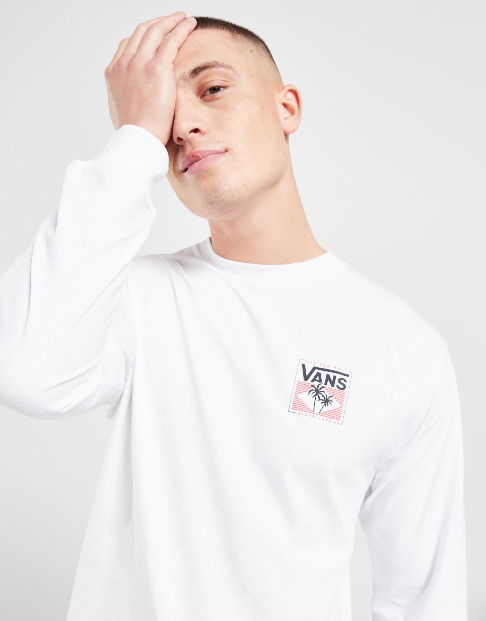 White long cheap sleeve vans shirt